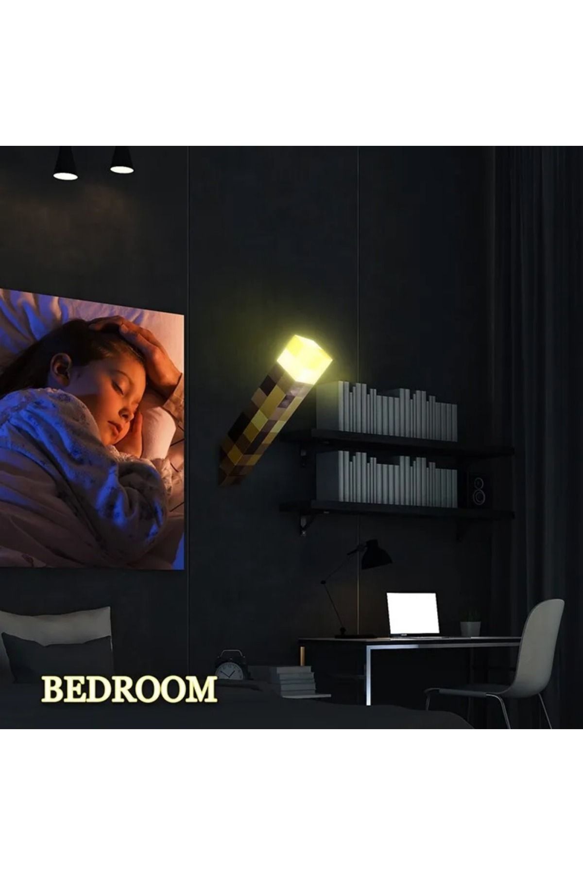 Choice-My World Torch Light Game Surrounding Pixel Wind Remote Control Torch Night Light Charging Mining... 6
