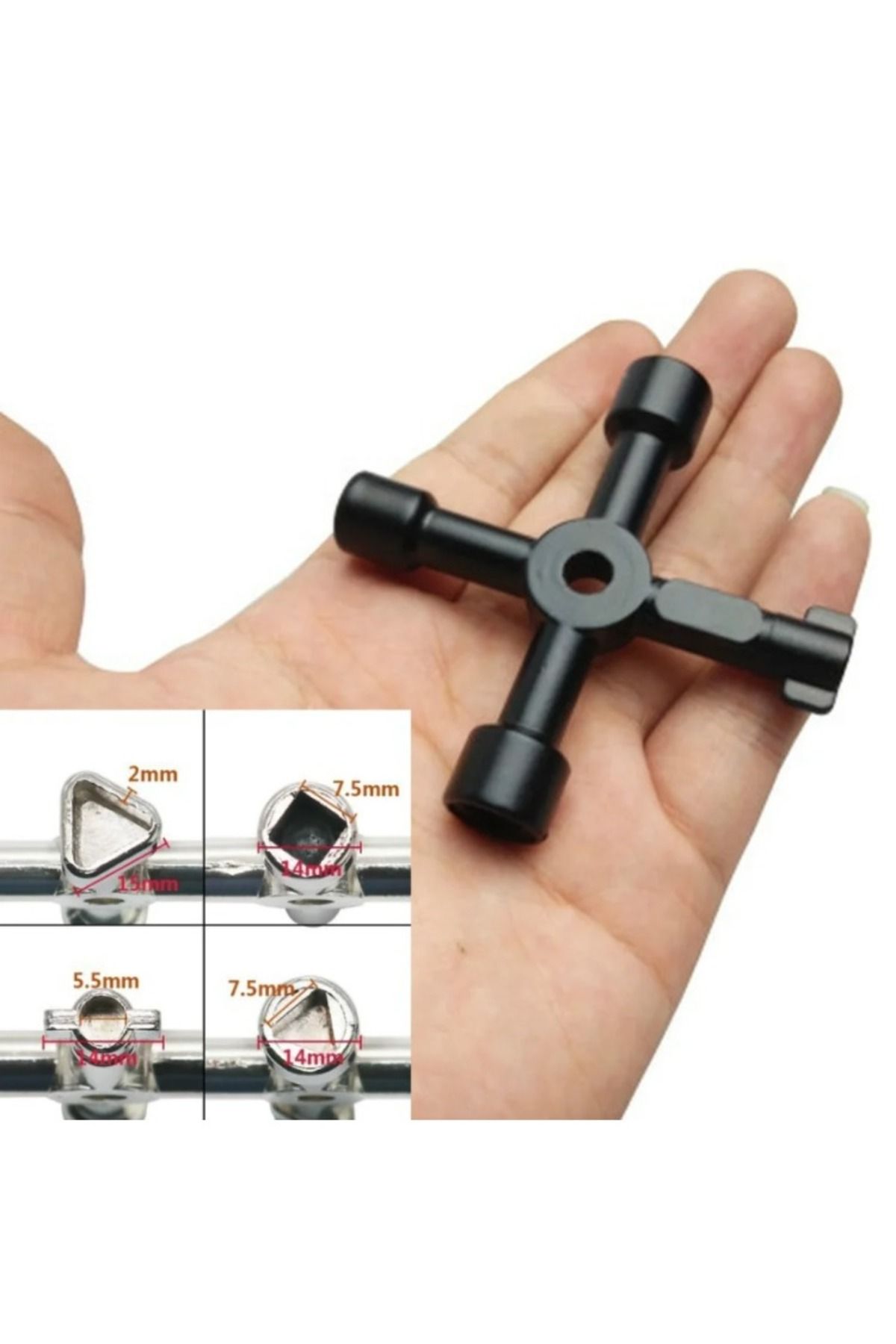 LIXIU-4-in-1 Multifunction Cross Wrench Electrician Plumber Universal Inner Triangle Key for Cupboard W... 8