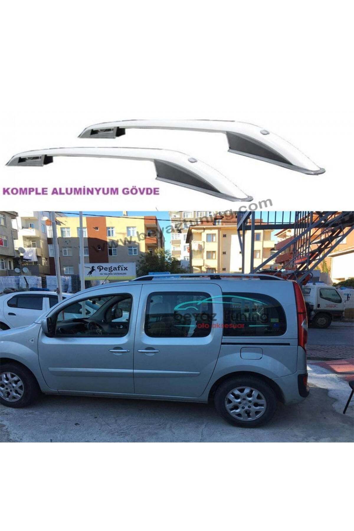 beyaztuning Renault Kangoo 2 Üst Port Bagaj Tavan Çıtası Gri