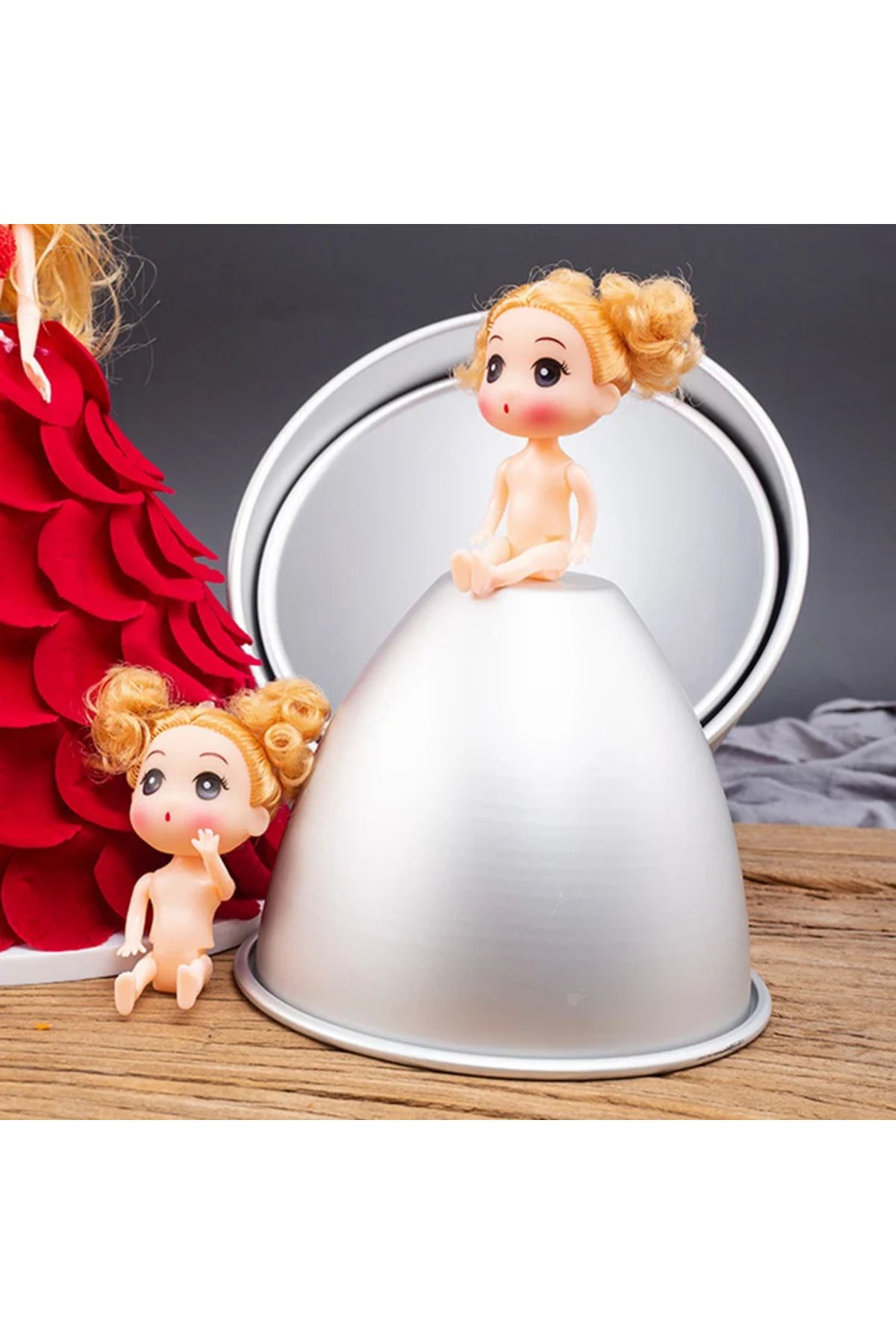 Choice-Aluminum Doll Cake Mold Dolly JHSHJVarden Pan Doll Dress Cake Tin 4/6/7/8 Inch cake decoration ac... 2