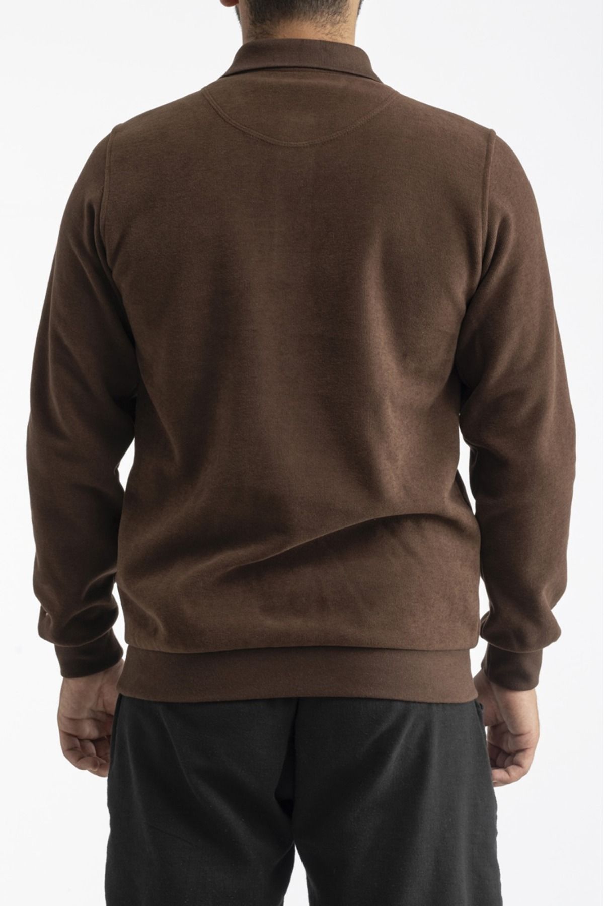 Qwerty-Men's Classic Cut Sweatshirt with Collar and Pockets Wk25380 2