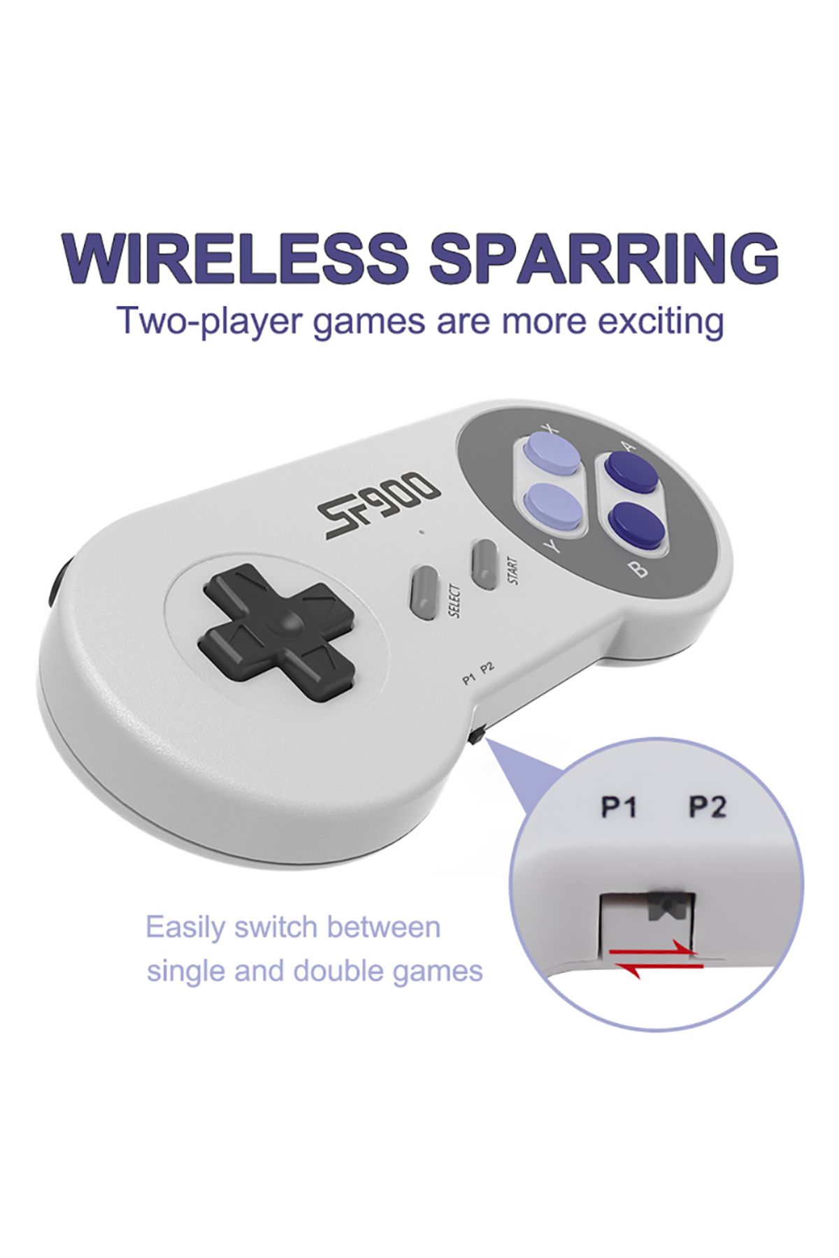 ONETOMAX-SF900 Classic Retro Game Console HD Video Game Stick With 5000 Games for SNES Wireless Controller... 5