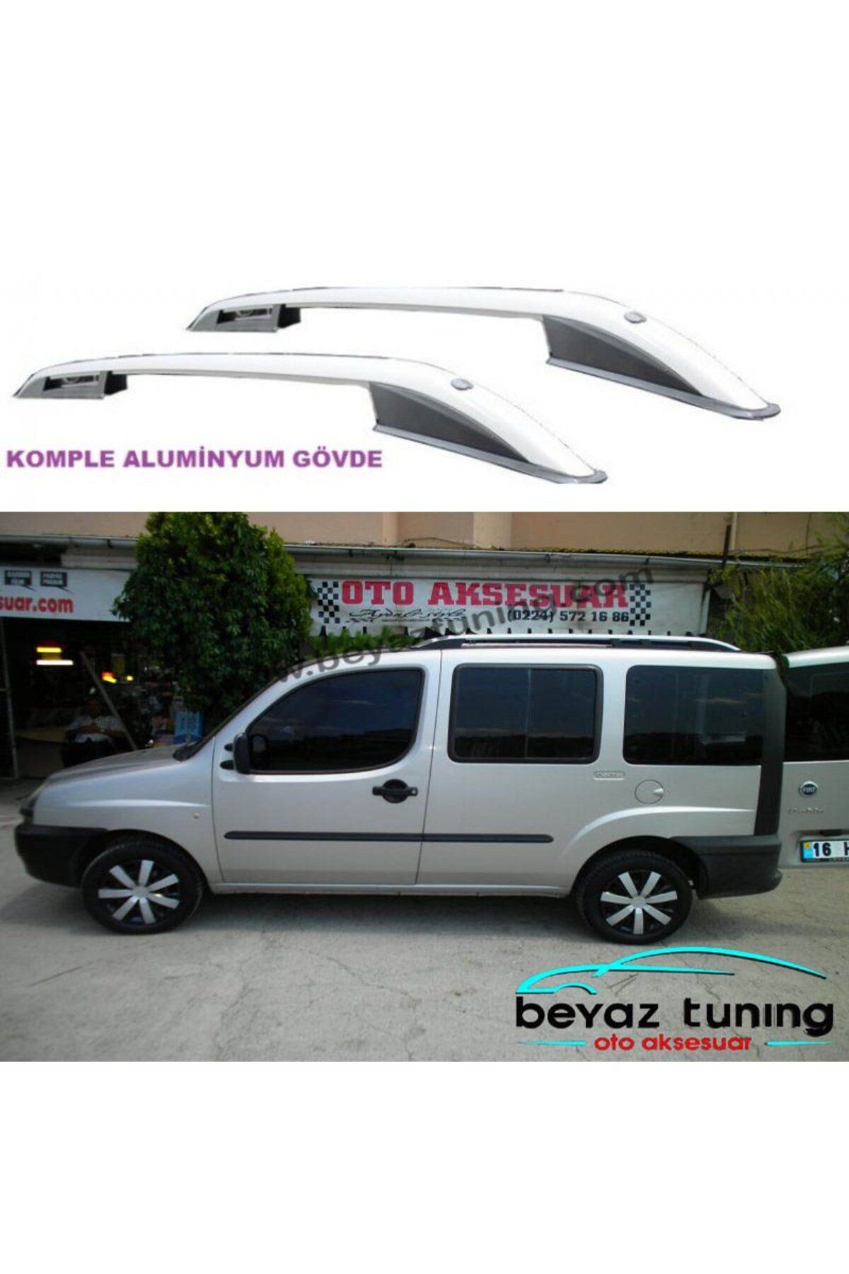 beyaztuning Fiat Doblo 1 Üst Port Bagaj Tavan Çıtası 2001-2010