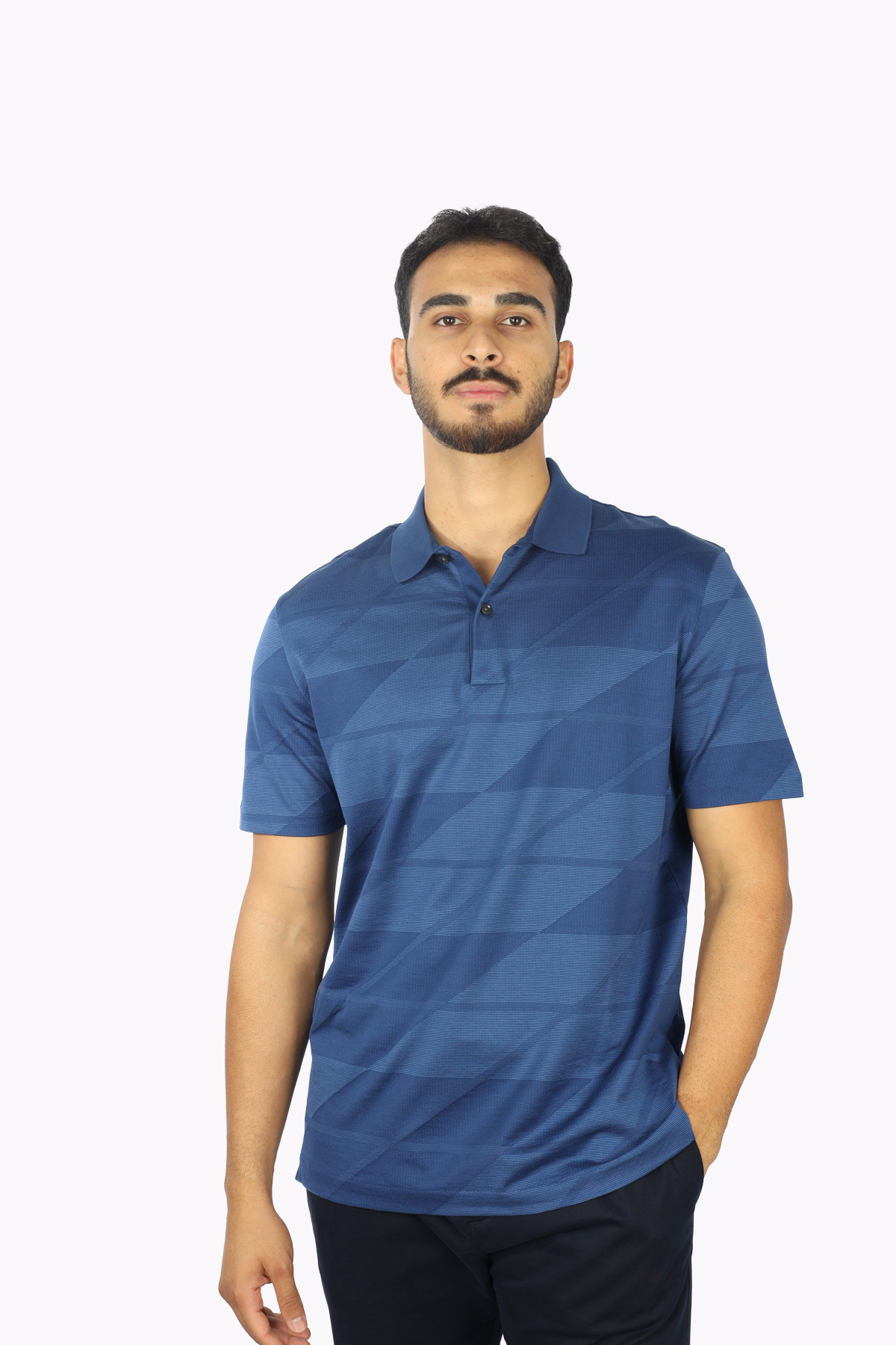 باس تی‌شرت مردانه یقه پولو طرح‌دار هندسی آستین کوتاه ۴۸۵، یقه پولو، ۵۰۵۲۴۰۶۷-۴۸۵