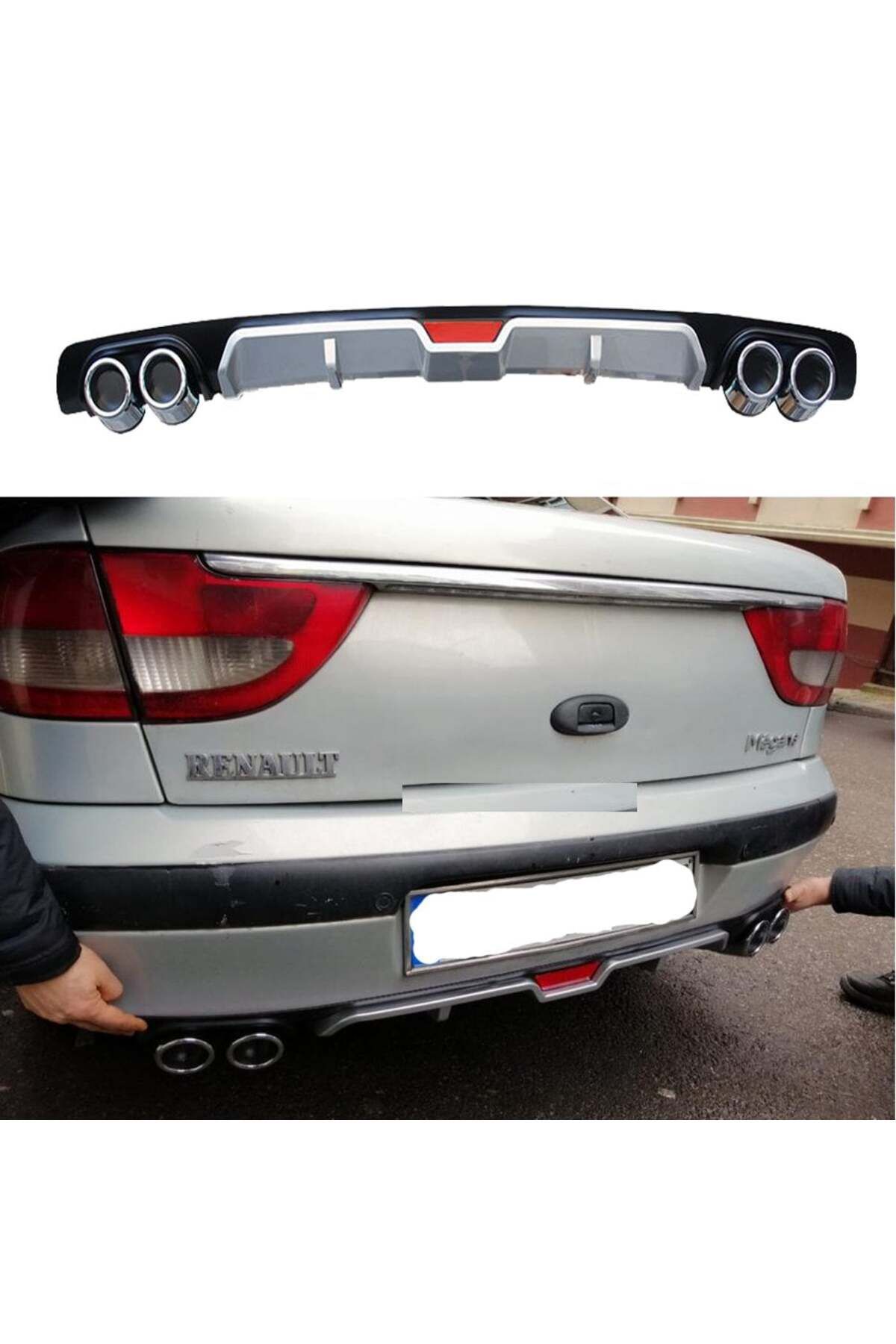 Universal Renault Megane 1 Difüzör Arka Tampon Eki 4 Egzoz Çıkışlı