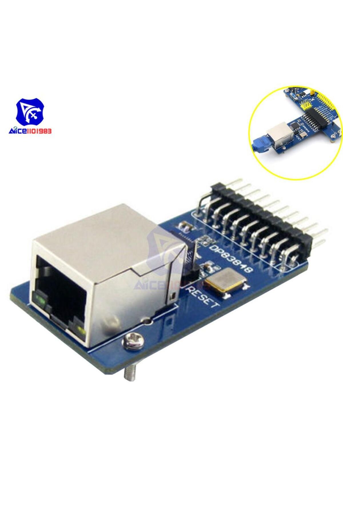 Choice-DP83848 Ethernet Physical Transceiver RJ45 Connector Control USB-B Type Interface Board for Arduino 5