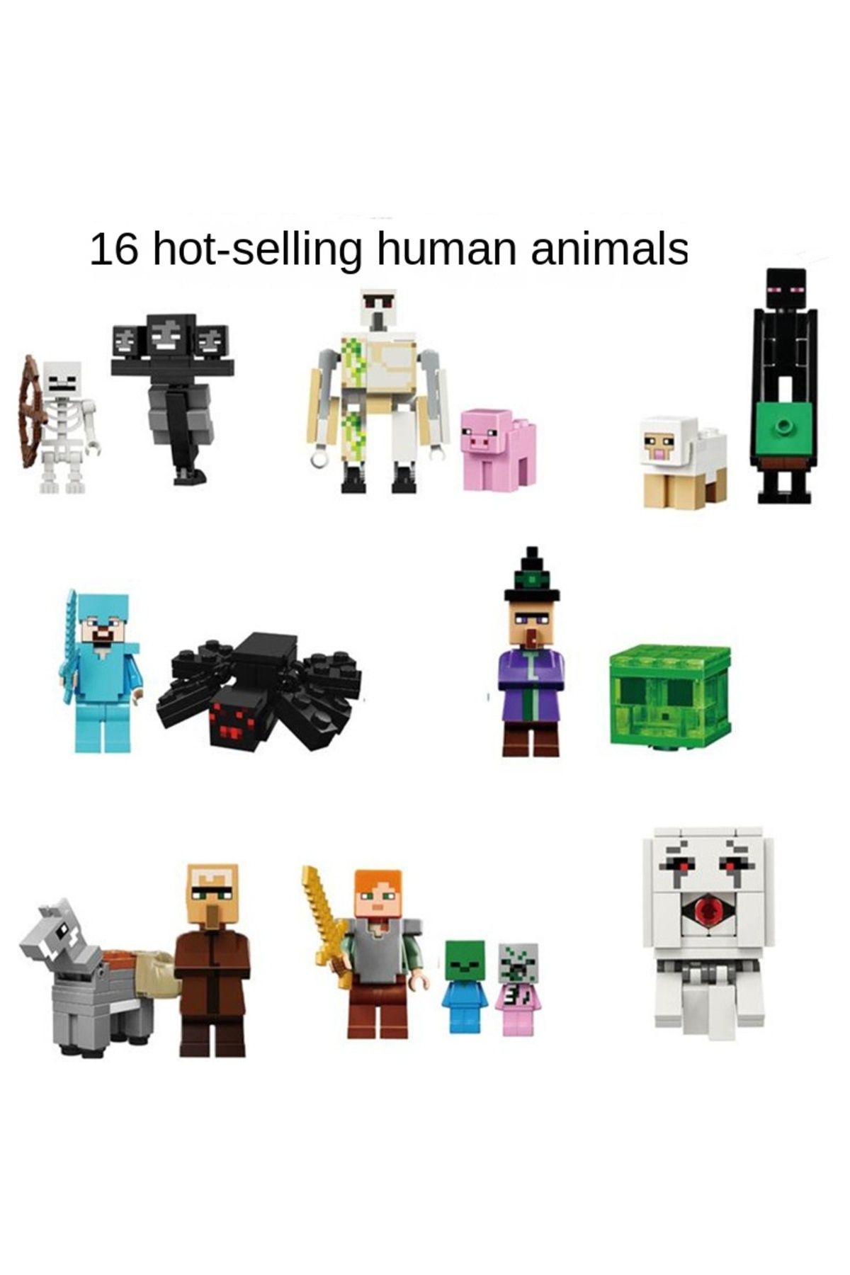 Choice-Compatible with Lego Minecraft Redstone Steve him minifigures entity 303 assembled building block... 3