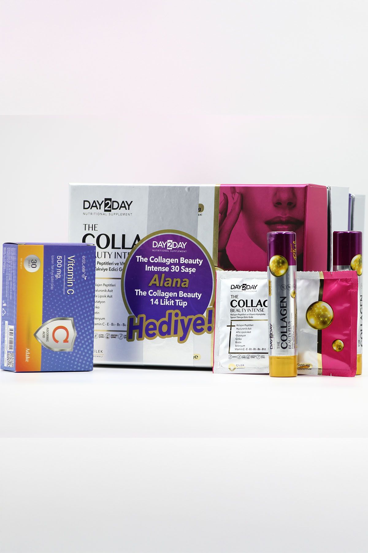 DAY2DAY The Collagen Beauty Intense 30 saşe + Likit 14 Tüp ve C Vitamini 30 TB