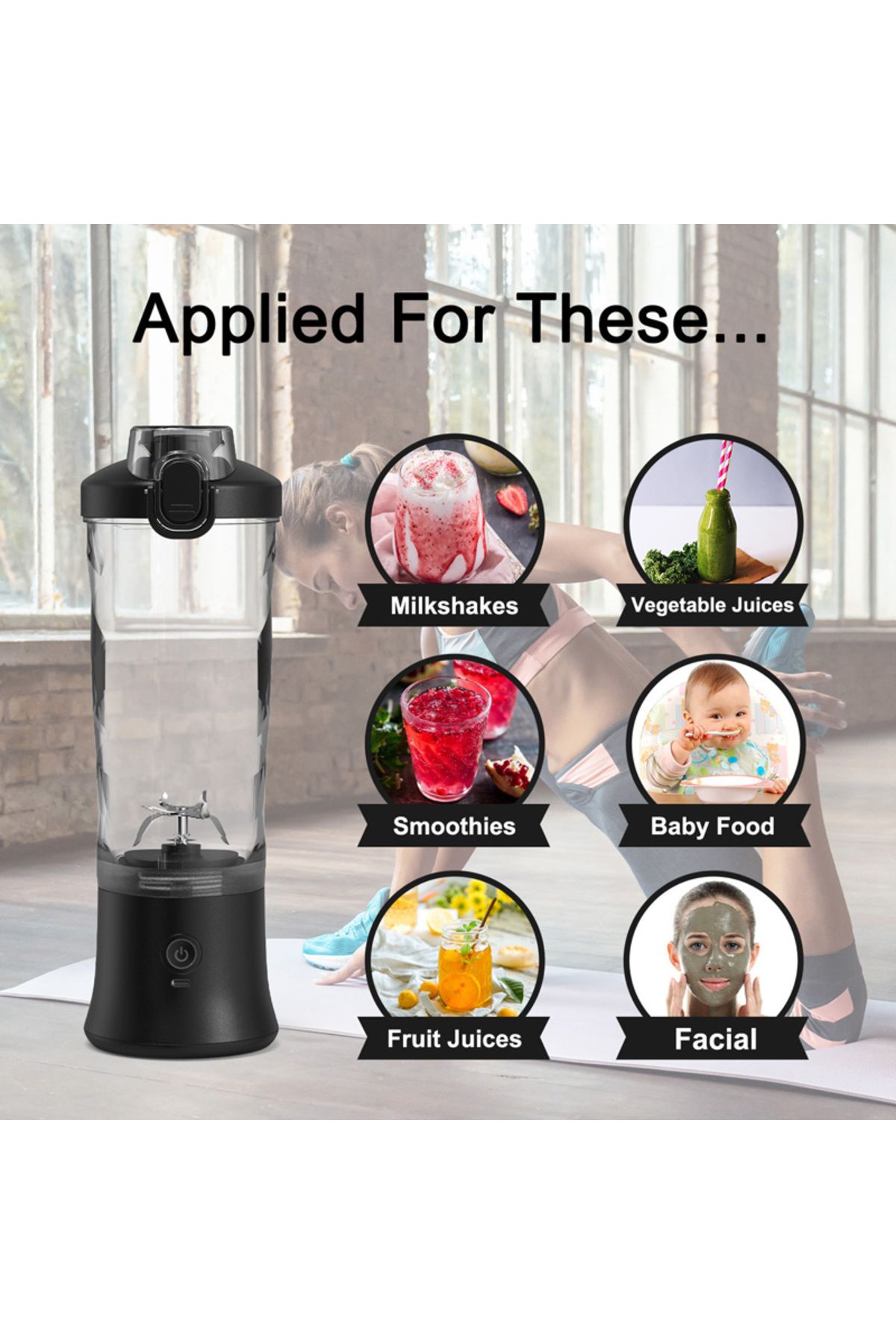 MIKO NICE-600ml Wireless Large Capacity Juice Blender Machine Portable Fruit Mixer Grinder Rechargeable Ble... 3