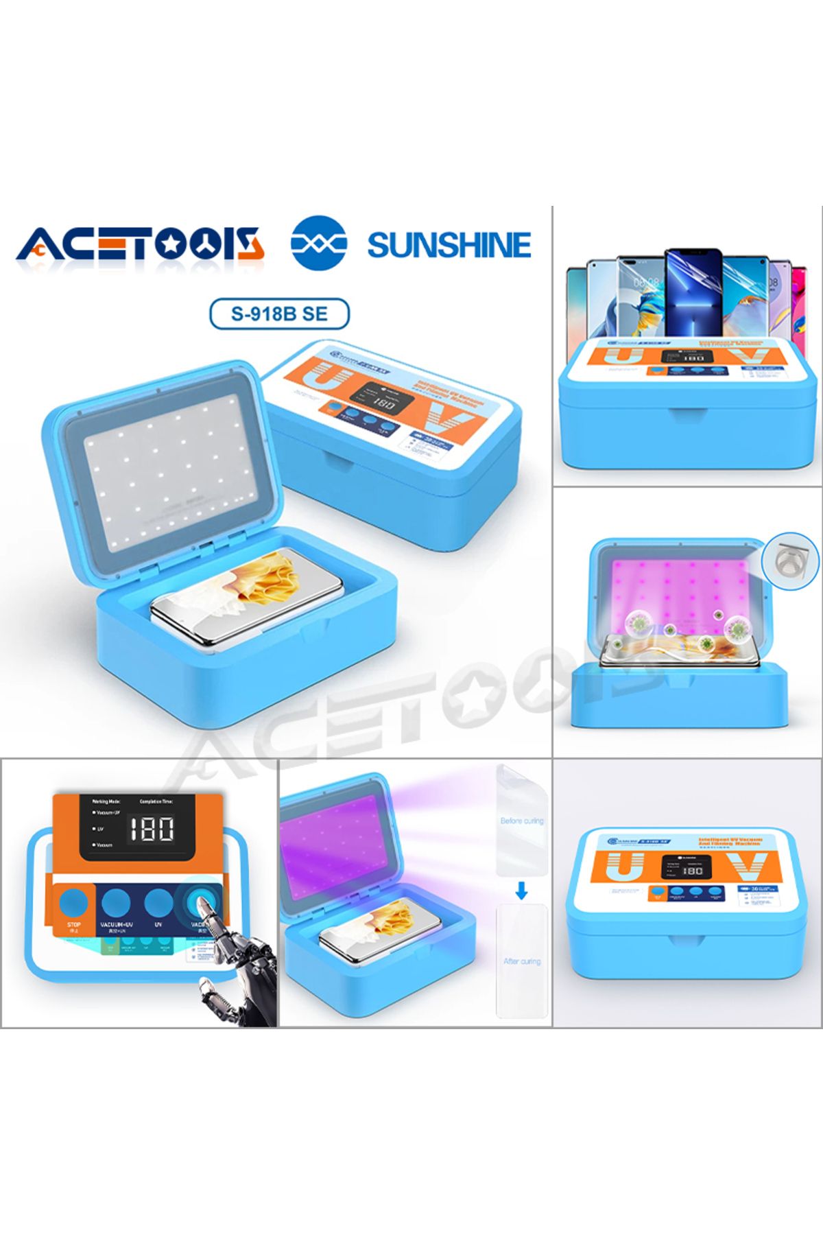 Choice-SUNSHINE S-918B SE Smart UV Curing Vacuum Laminating Machine Cellphone LCD Screen Protector Hydro... 2