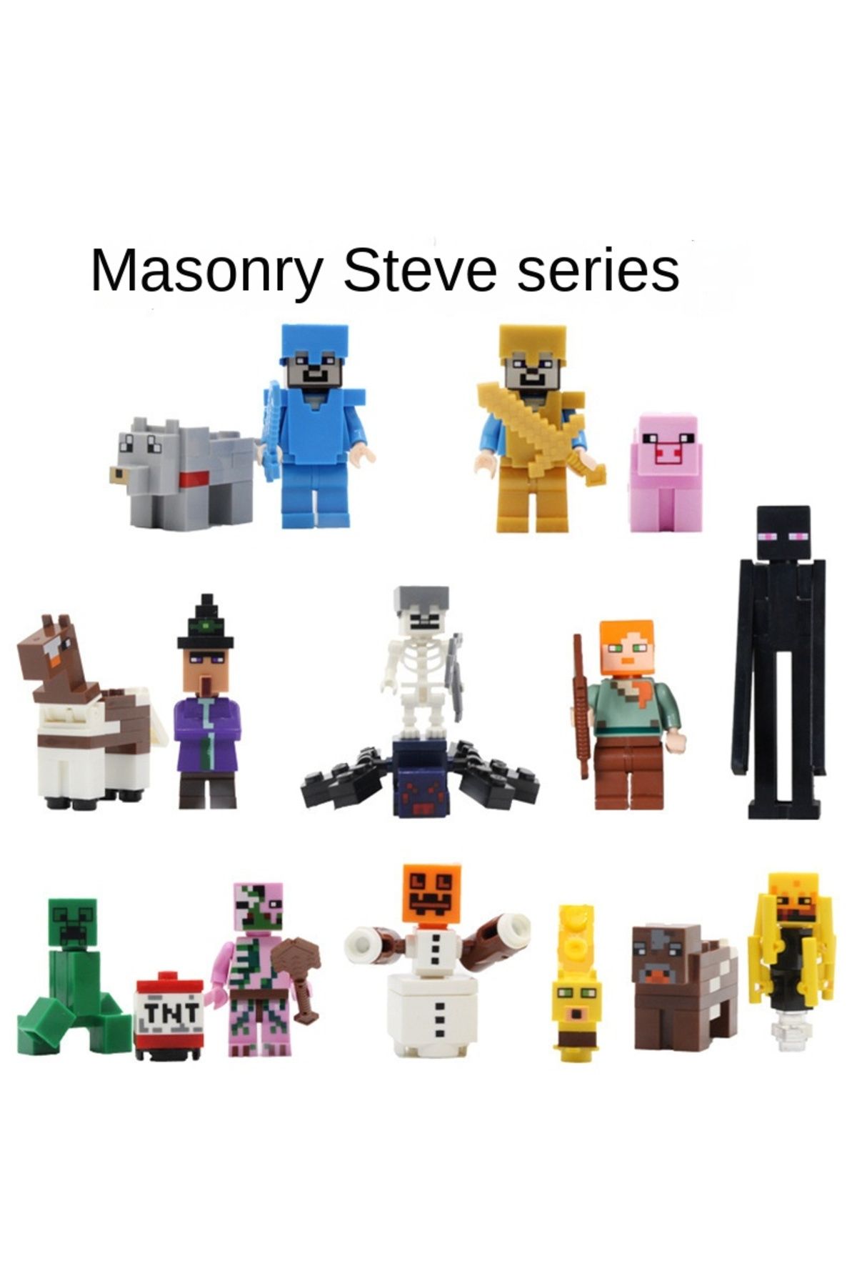 Choice-Compatible with Lego Minecraft Redstone Steve him minifigures entity 303 assembled building block... 6