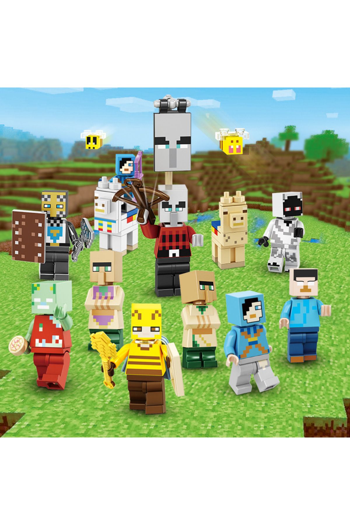 Choice-Compatible with Lego Minecraft Redstone Steve him minifigures entity 303 assembled building block... 2
