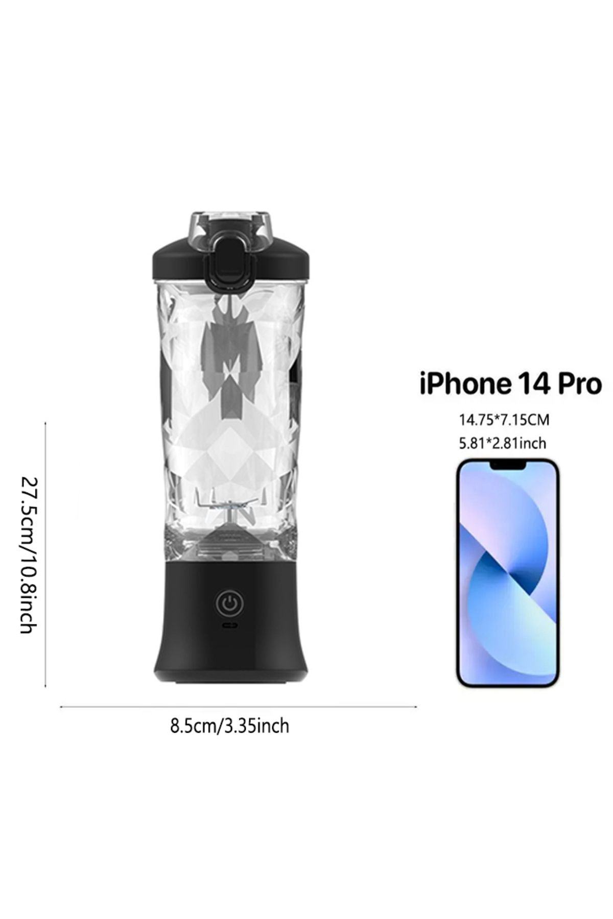 MIKO NICE-600ml Wireless Large Capacity Juice Blender Machine Portable Fruit Mixer Grinder Rechargeable Ble... 6