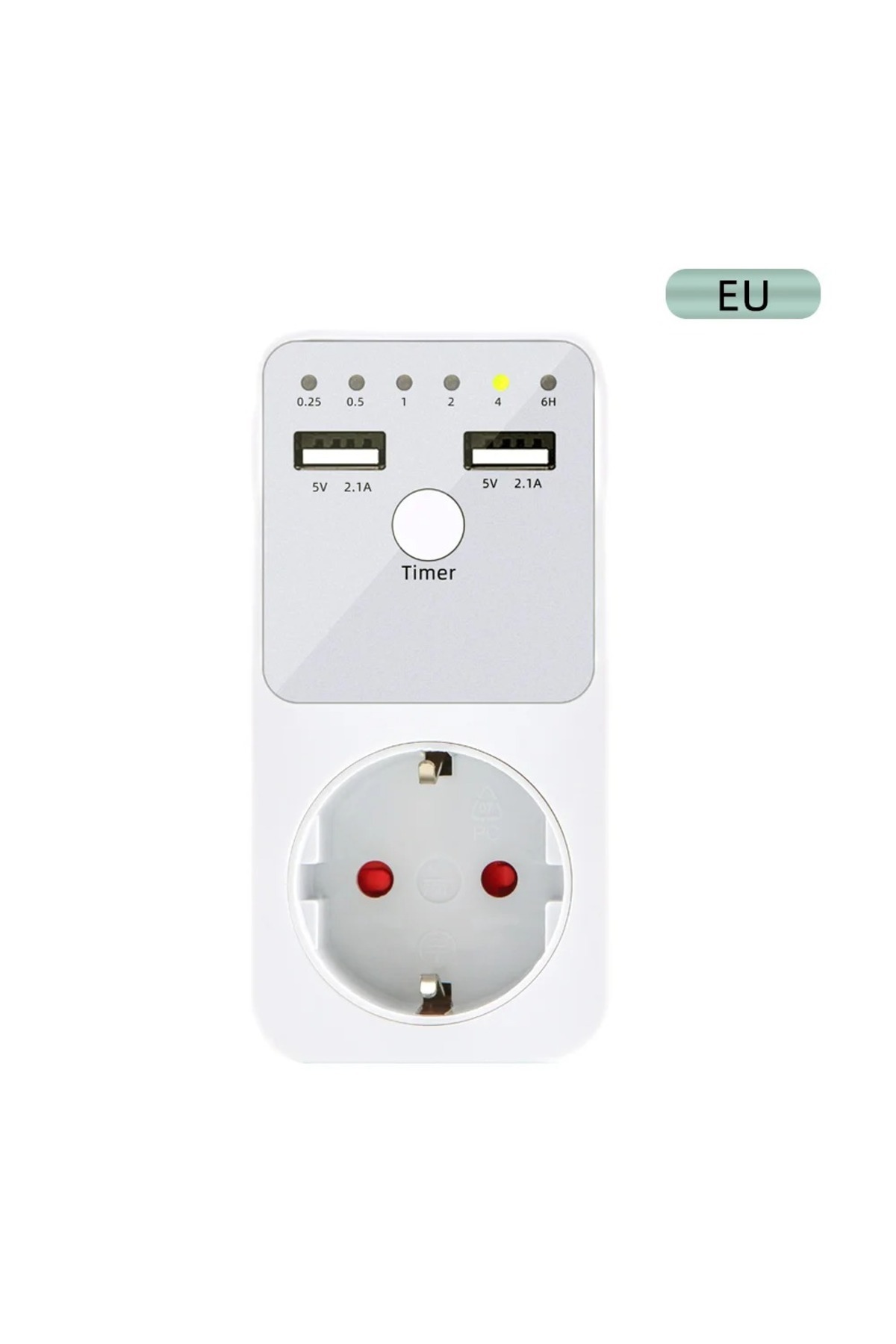 Choice1-EU Plug Electronic Timer Switch 6 Hour Programmable Countdown Intelligent Timing Outlet Socket USB I 1