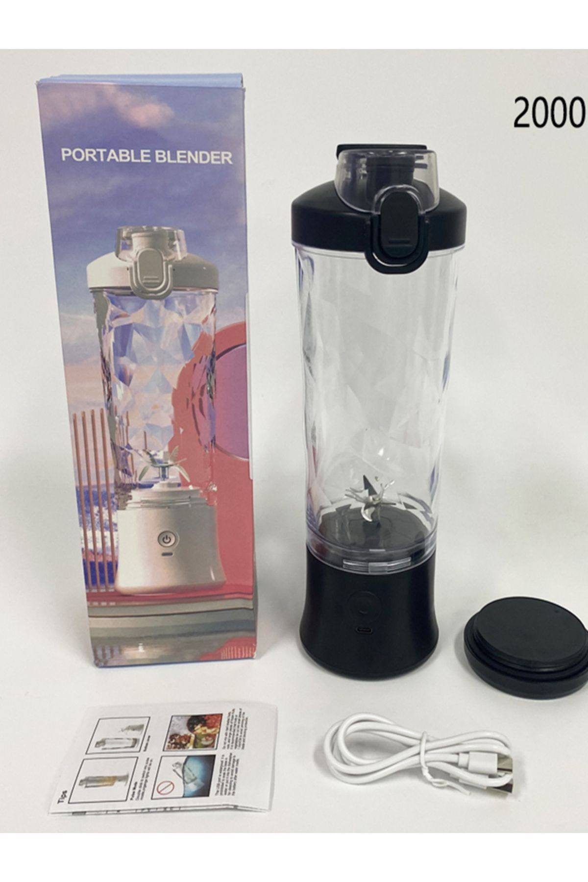 MIKO NICE-600ml Wireless Large Capacity Juice Blender Machine Portable Fruit Mixer Grinder Rechargeable Ble... 8