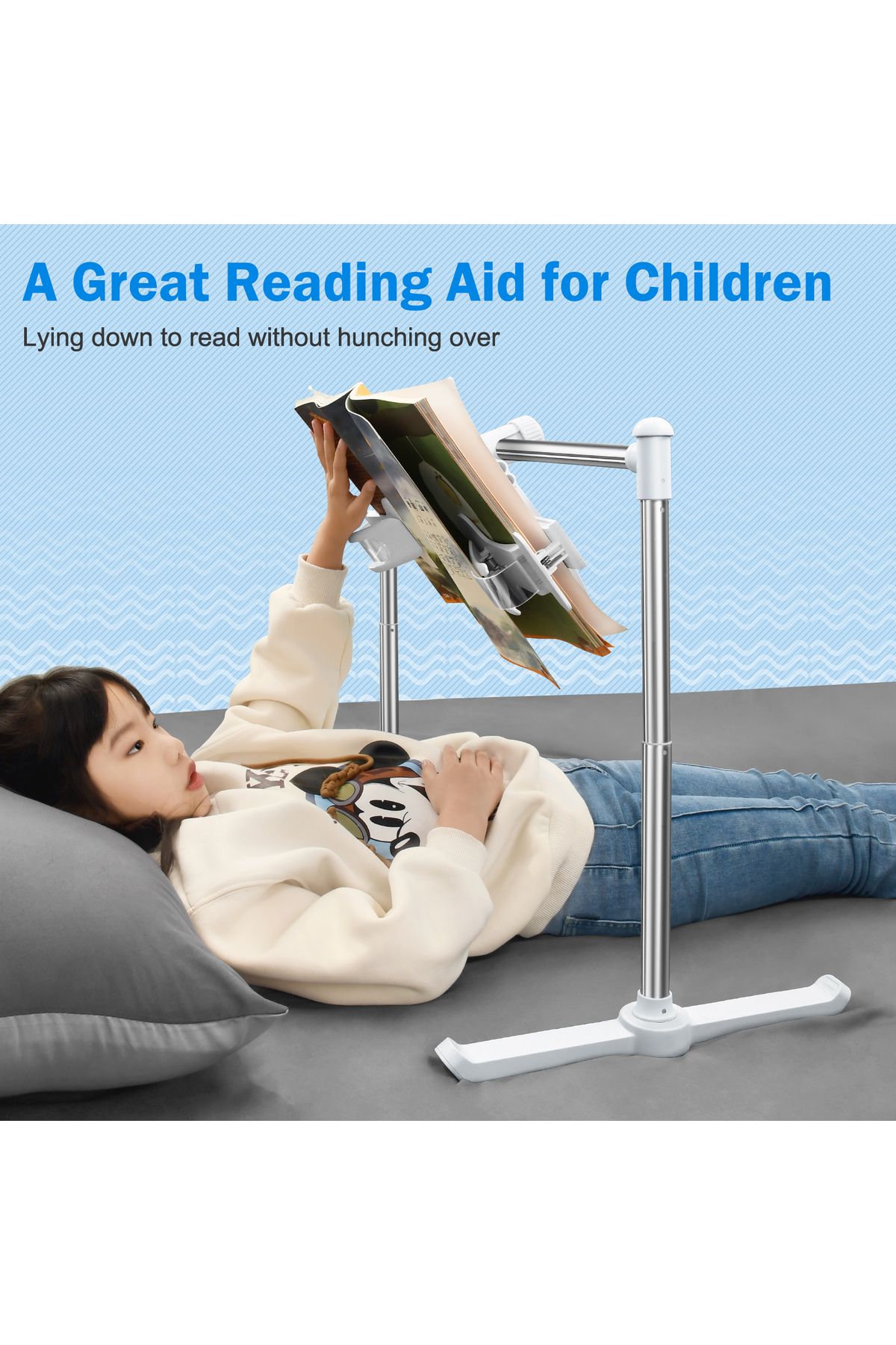Oatsbasf-Foldable Tablet Stand ipad Stand Holder Bed Reading Book Rack Lazy Phone Holder Multifun... 4
