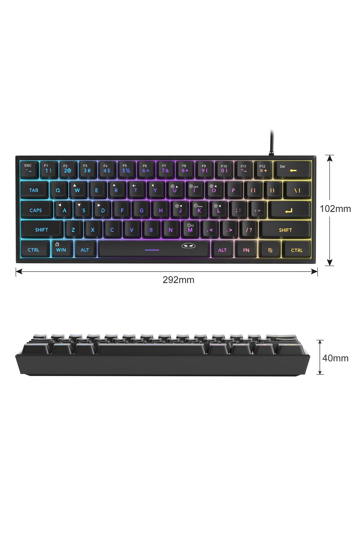 MageGee-Mini 60% Gaming Keyboard, RGB Backlit 61 Key Ultra-Compact Keyboard, TS91 Ergonomic Water... 6
