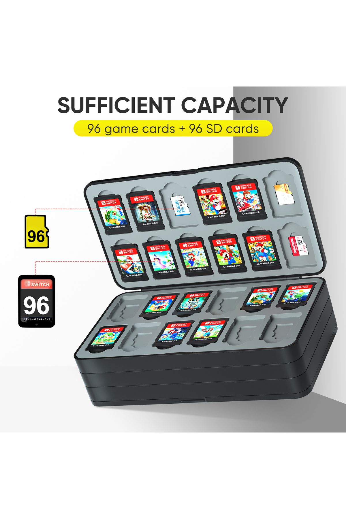 SIKROFEGEN-96 in 1 Storage Game Cards Case For Nintendo Switch OLED Protective Cards Case For Switch/Switch ... 1