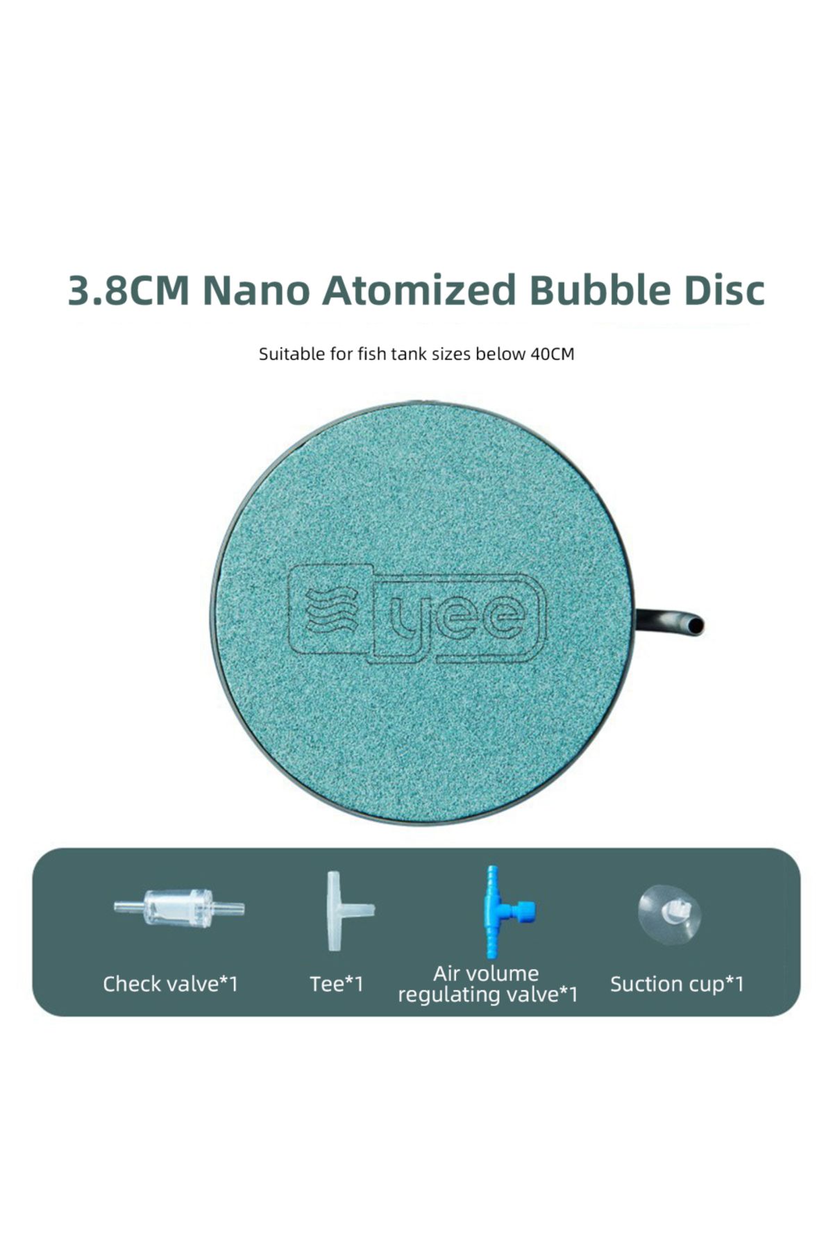 Choice-Air Stone Disc Kit, Round Bubble Diffuser, Silent Bubble Stone With Suction Cups, Adjust Valve, C... 3
