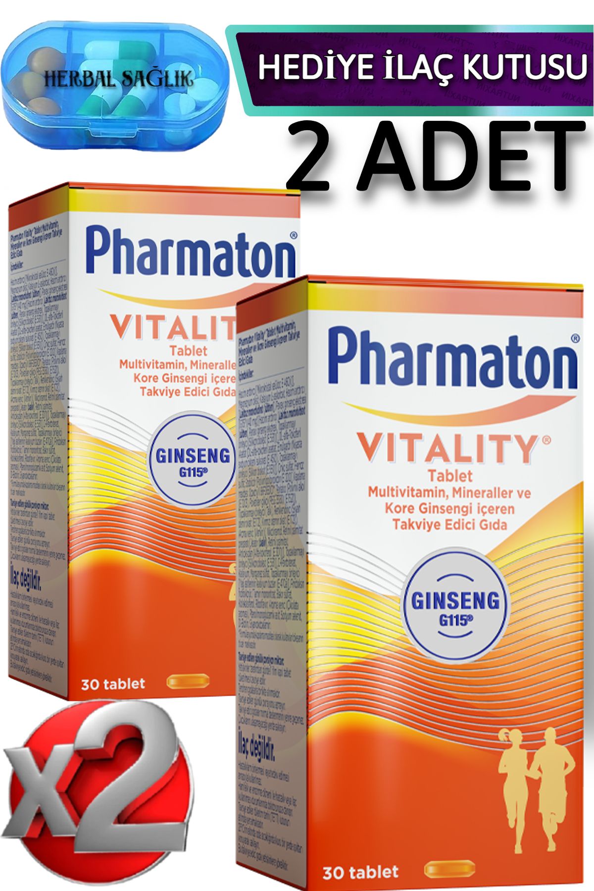 Pharmaton-2 Vitality-(Food Supplement Containing Multivitamin and Korean Ginseng) 30 Tablets 1