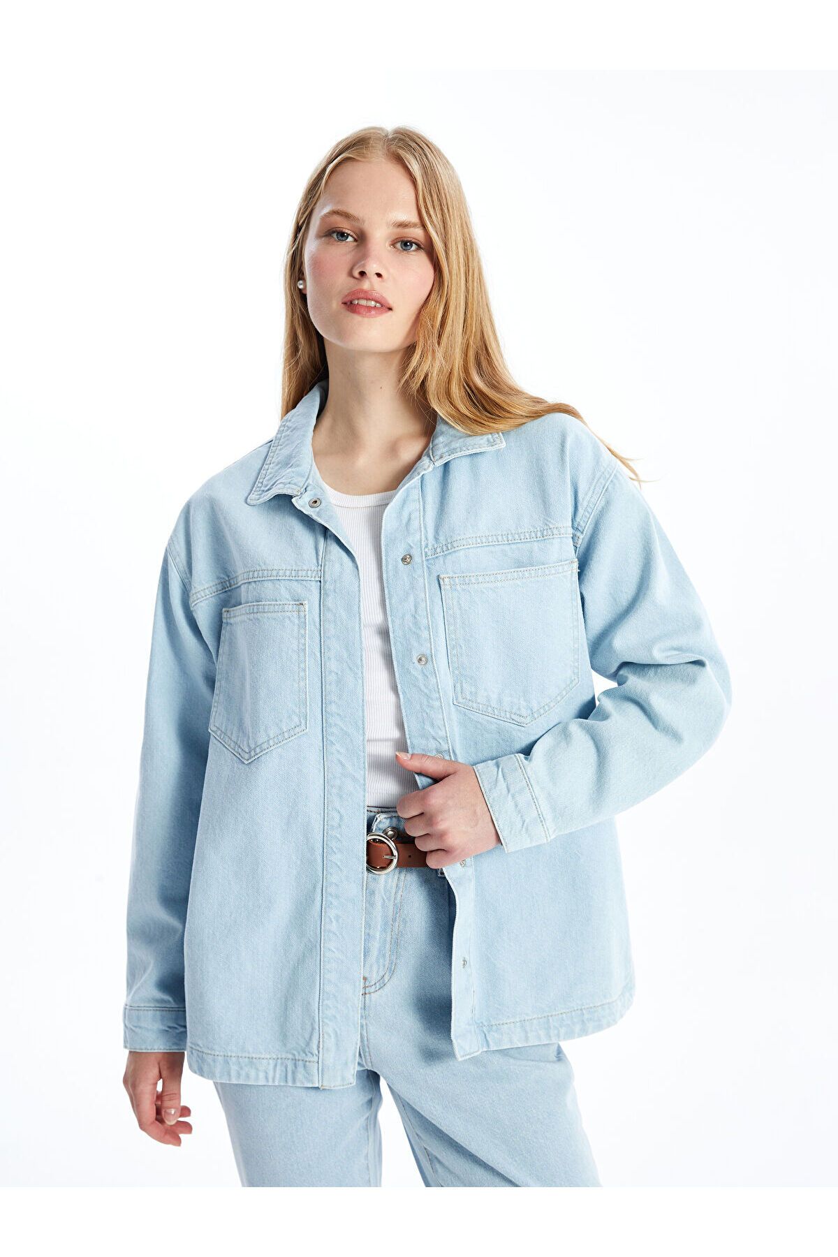 ژاکت جین زنانه LC Waikiki Lcw Oversize