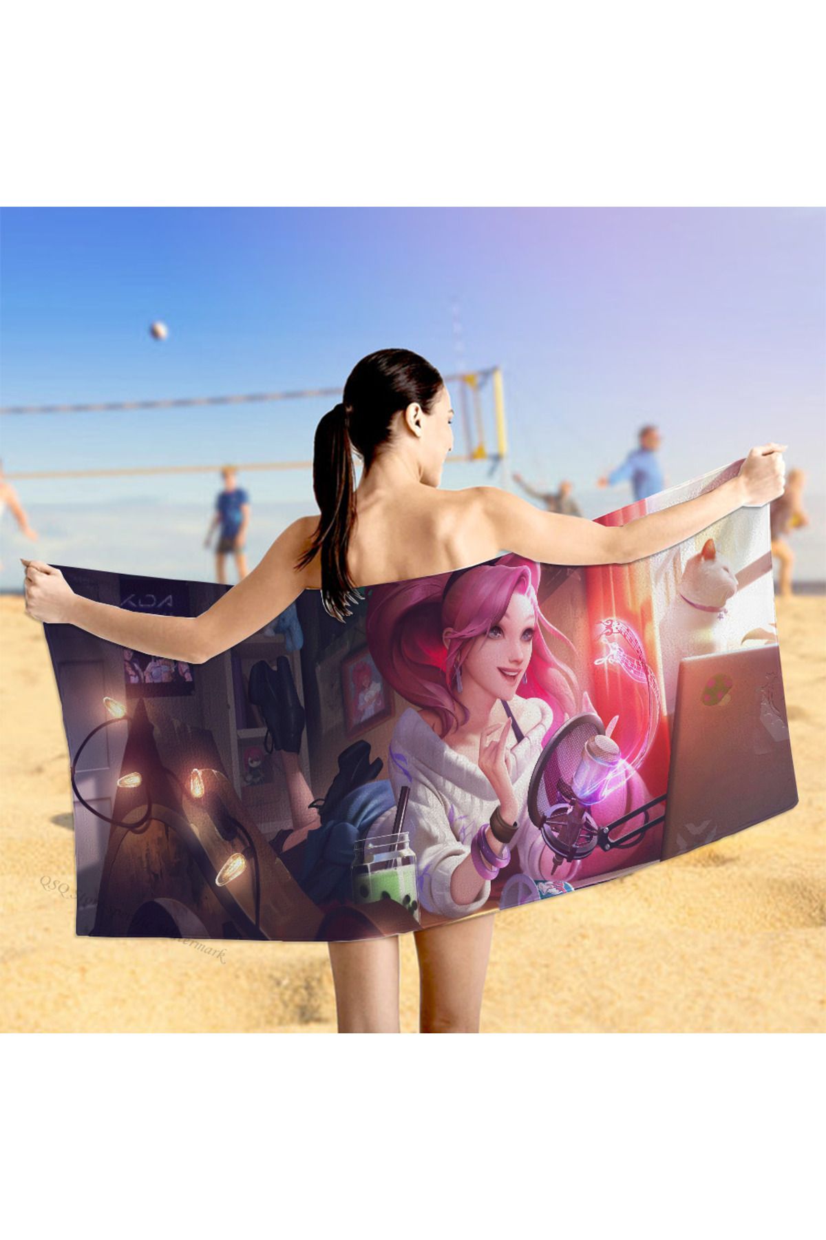Choice-1pc Seraphine L-League Of L-Legends LOL Anime Game Towel Children's Beach Towel Summer Swimming S... 8