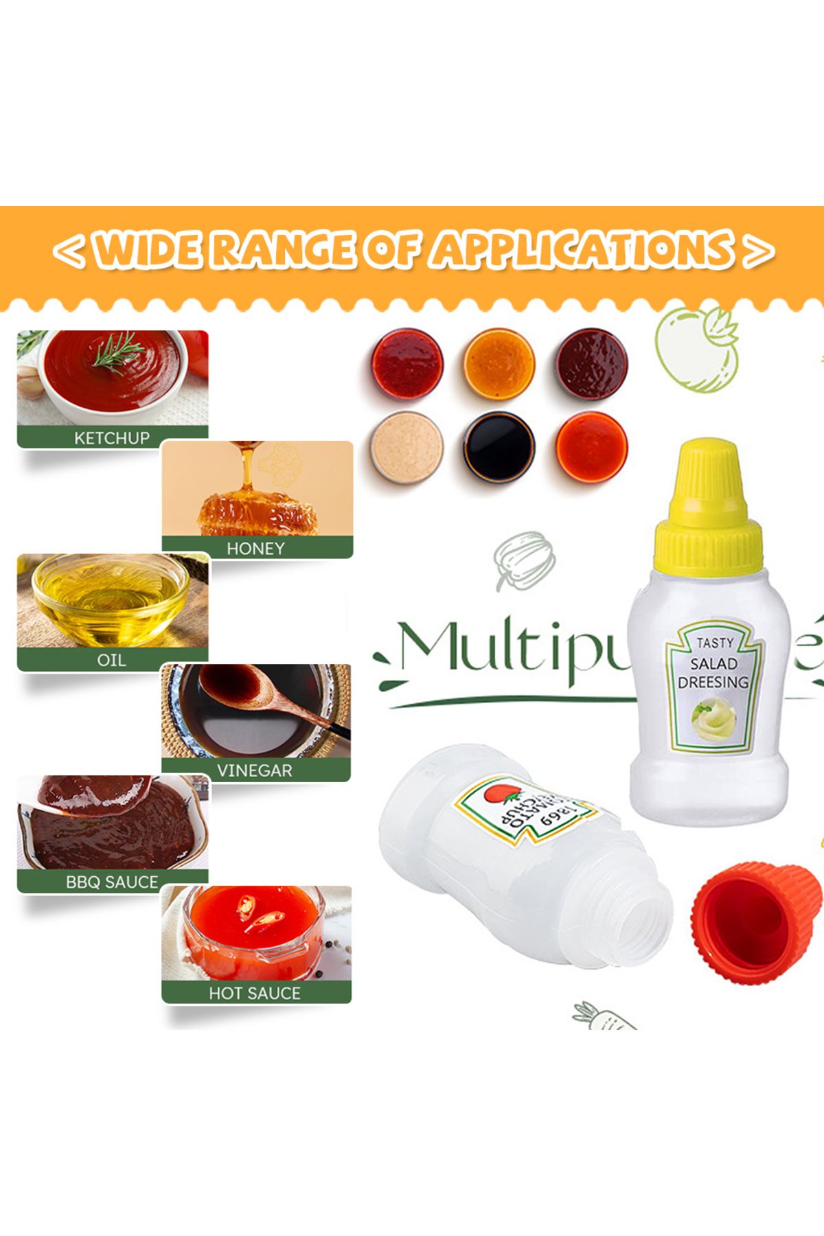 Choice-25ml Mini Sauce Bottle Refillable Ketchup Honey Tomato Salad Containers Bottles Portable Sauce Ja... 3
