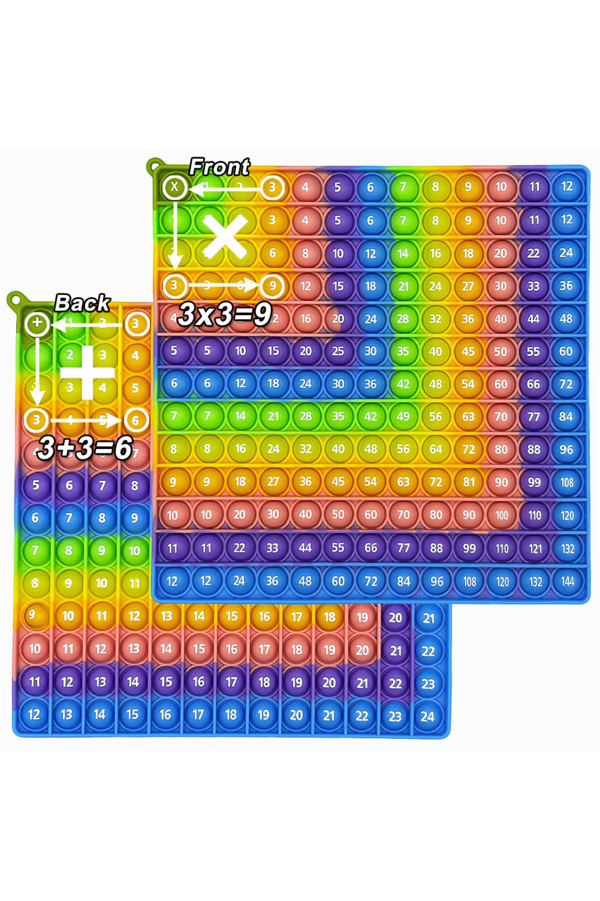 Choice-Multiplication 12x12 Addition 12+12 Math Games Board, Quick Push Pop Montessori Educational Teach... 2