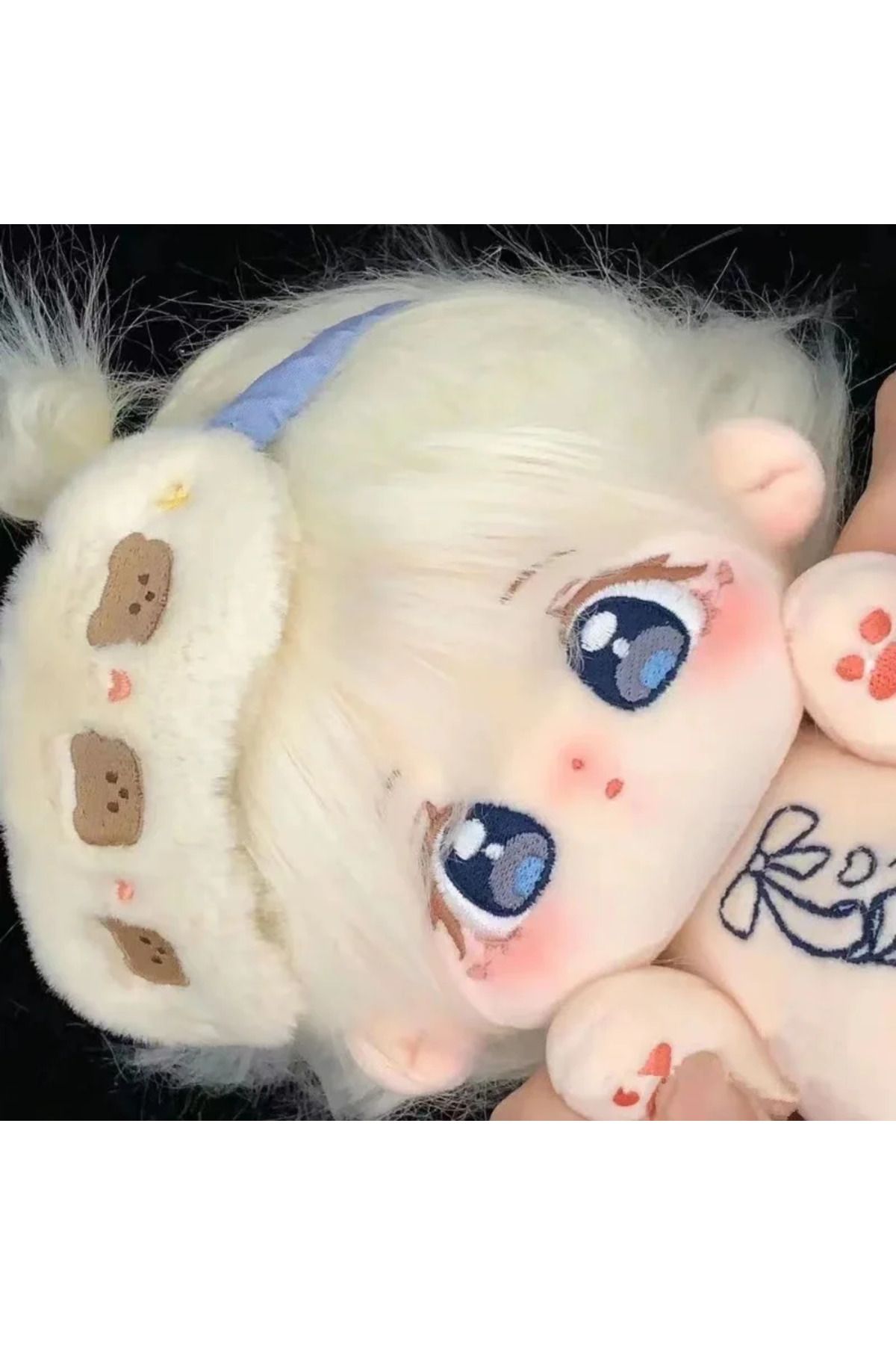 Choice-20cm White Fried Hair Plush Doll Cute Sweet Big Eyes Embroidered Plushie Stuffed Toys Kids Girls ... 7