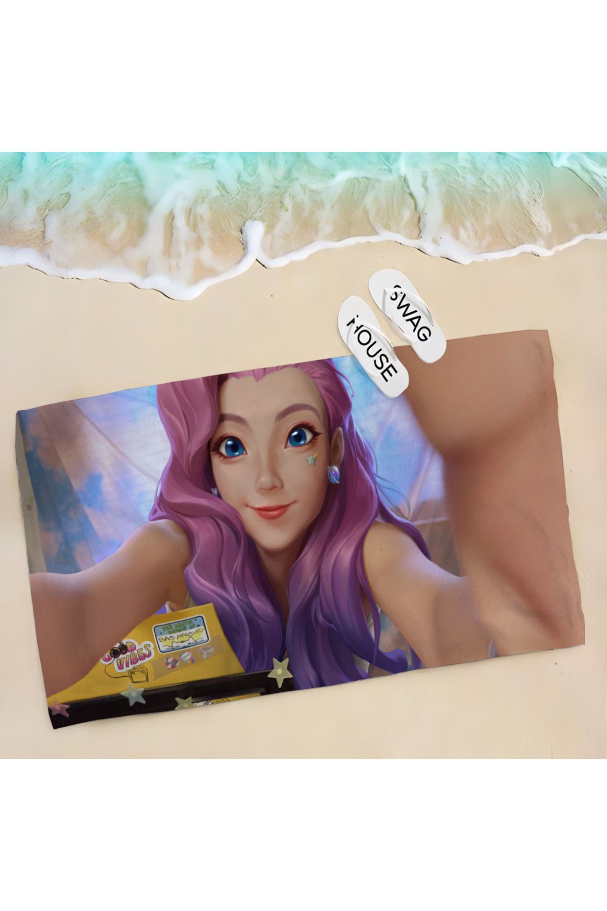 Choice-1pc Seraphine L-League Of L-Legends LOL Anime Game Towel Children's Beach Towel Summer Swimming S... 1