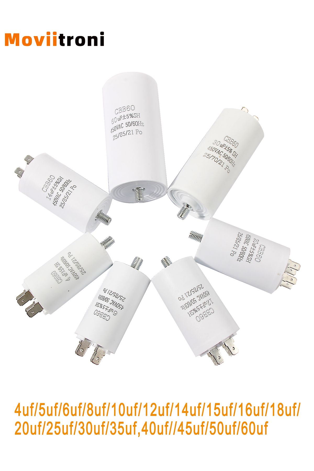 Choice-60uf Cbb60 Starting Capacitor 450v Double Insert Electric Replacement Motor Run Capacitors With Scre 8