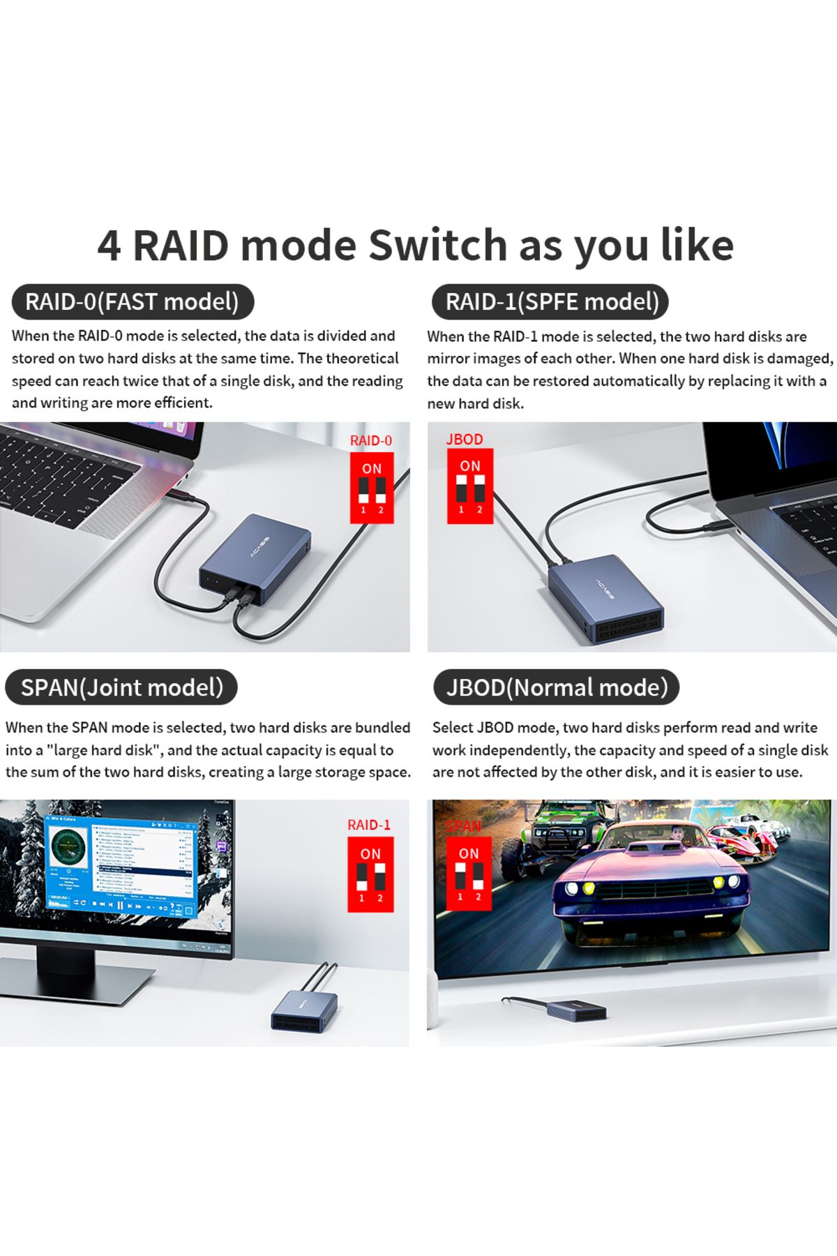 Choice-Acasis 2.5 Inch HDD Case Dual Bay External Hard Drive Enclosure Case HDD SSD Case RAID Array Type... 6