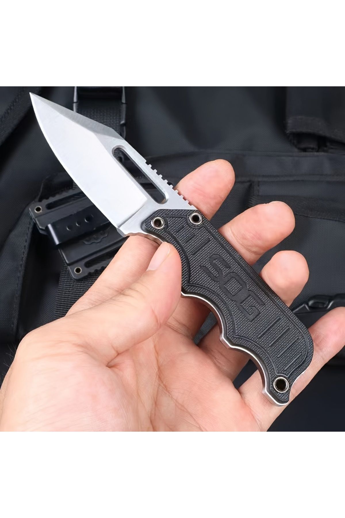 Choice-Defense Full Tang Instinct Fixed Knife G10 Handle Lightweight Mini Pocket EDC Neck Chain Multi To... 2