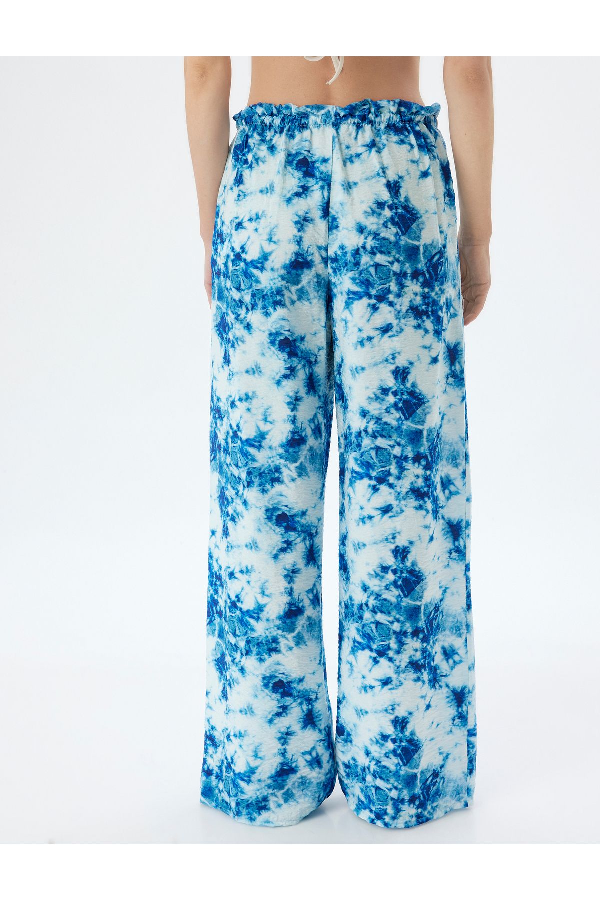 Koton-Şahika Ercümen Viscose Wide Leg Trousers - Tie-dye Patterned 4
