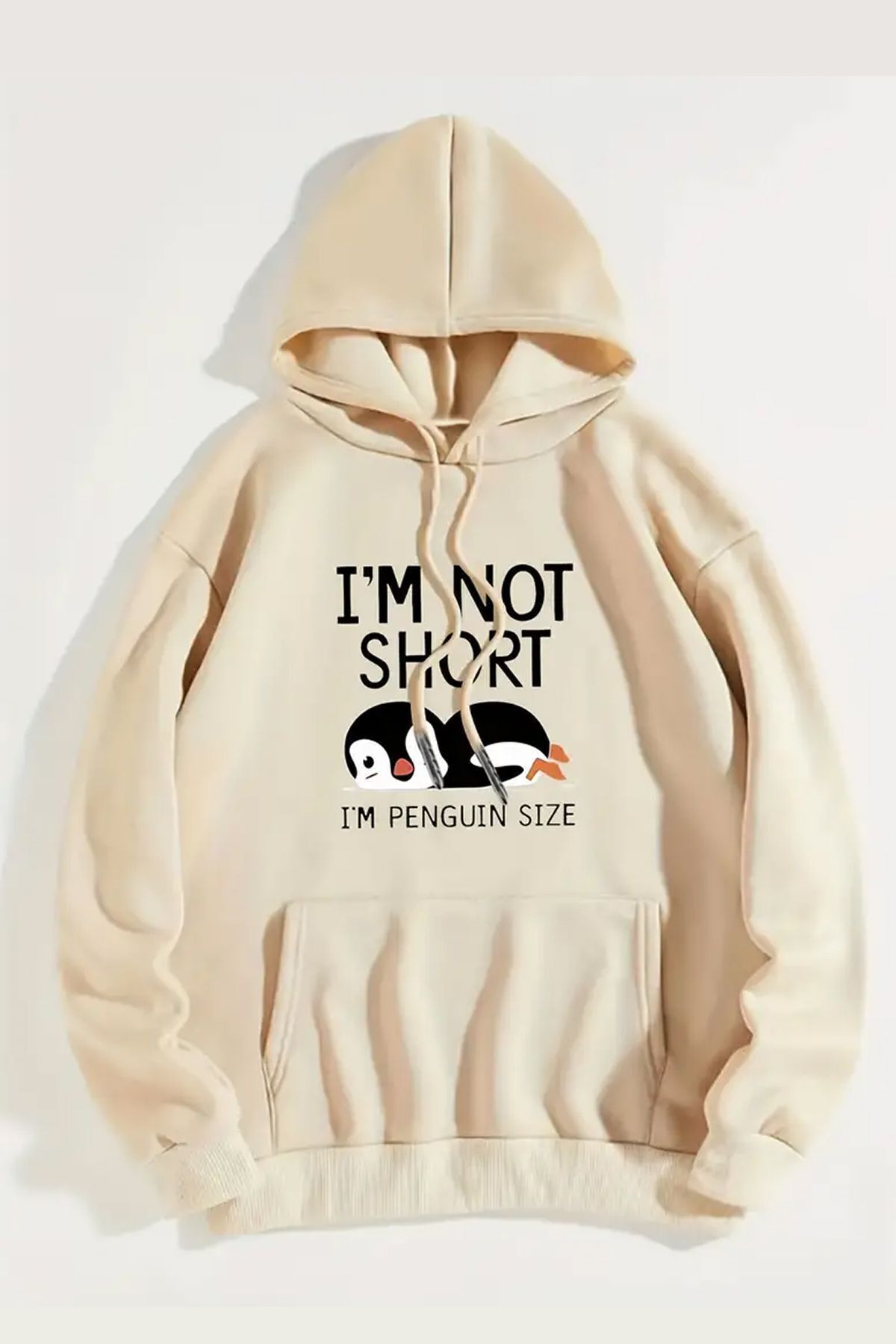 Moda Glo I'm Not Short Baskılı Unisex Oversize Sweatshirt