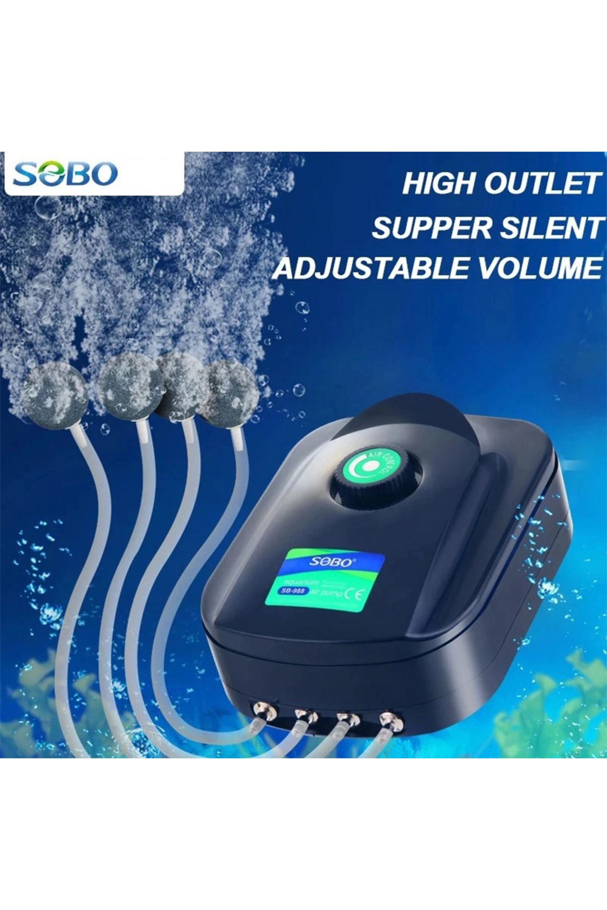 Choice-SOBO High Power 3.5w 8w Fish Tank Oxygen Air Pump Fish Aquarium Air Compressor Adjustable Air Flo... 3