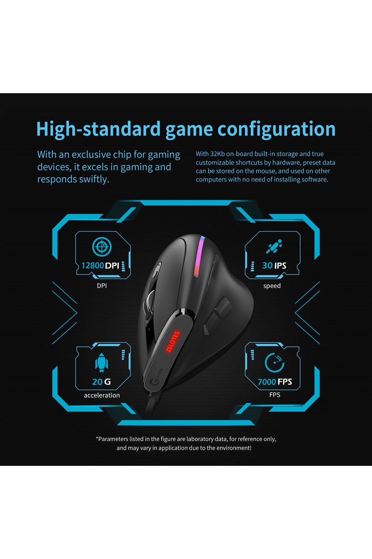 Choice-Jomaa Wired Gaming Mouse RGB Vertical Ergonomic Mice 9 Button Programmable 12800 DPI Mouse for Ga... 4