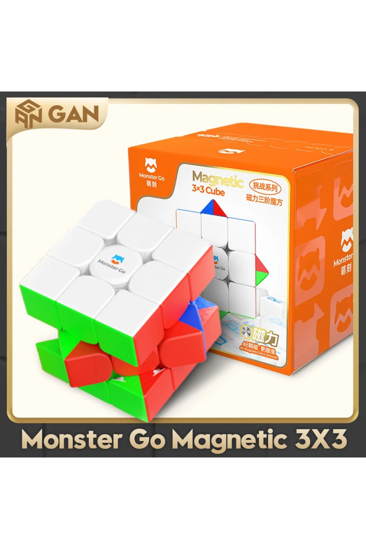 GAN-Monster Go MG3 Magnetic 3×3 Cube Gan Speed Stickerless speedcube Professional Magic Cube magnetic... 2