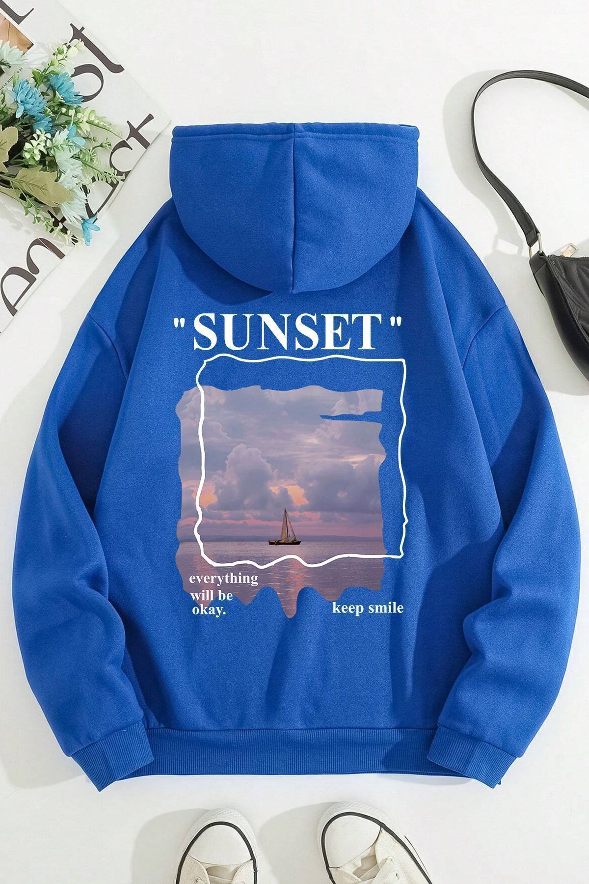 Moda Glo Unisex Sunset Baskılı Sweatshirt