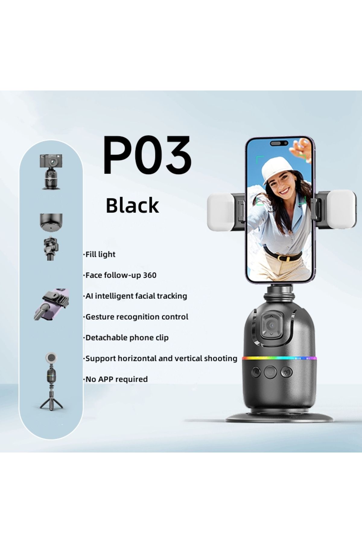 Choice-AI P03 Smart Gimbal 360° Auto Face Tracking Gimbal All-in-one Rotation For Smartphone video Vlog ... 1