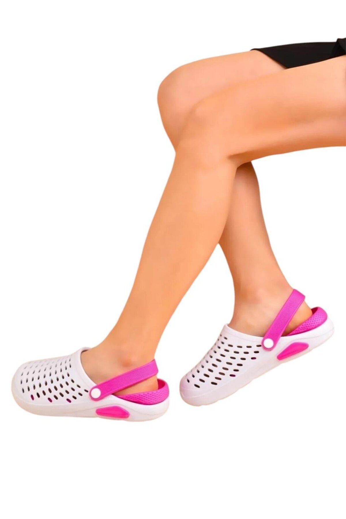 Liger-Παντόφλες Unisex Comfort Eva Sole ΛΕΥΚΕΣ - ΡΟΖ 4