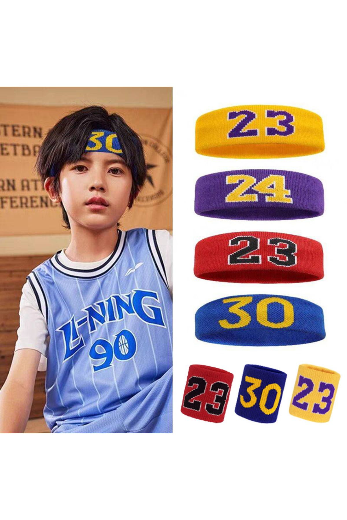 Choice-Cotton Athletic Headband Elastic Sweatband Protection Basketball Tennis Sport Adult Kids Style Gy... 2