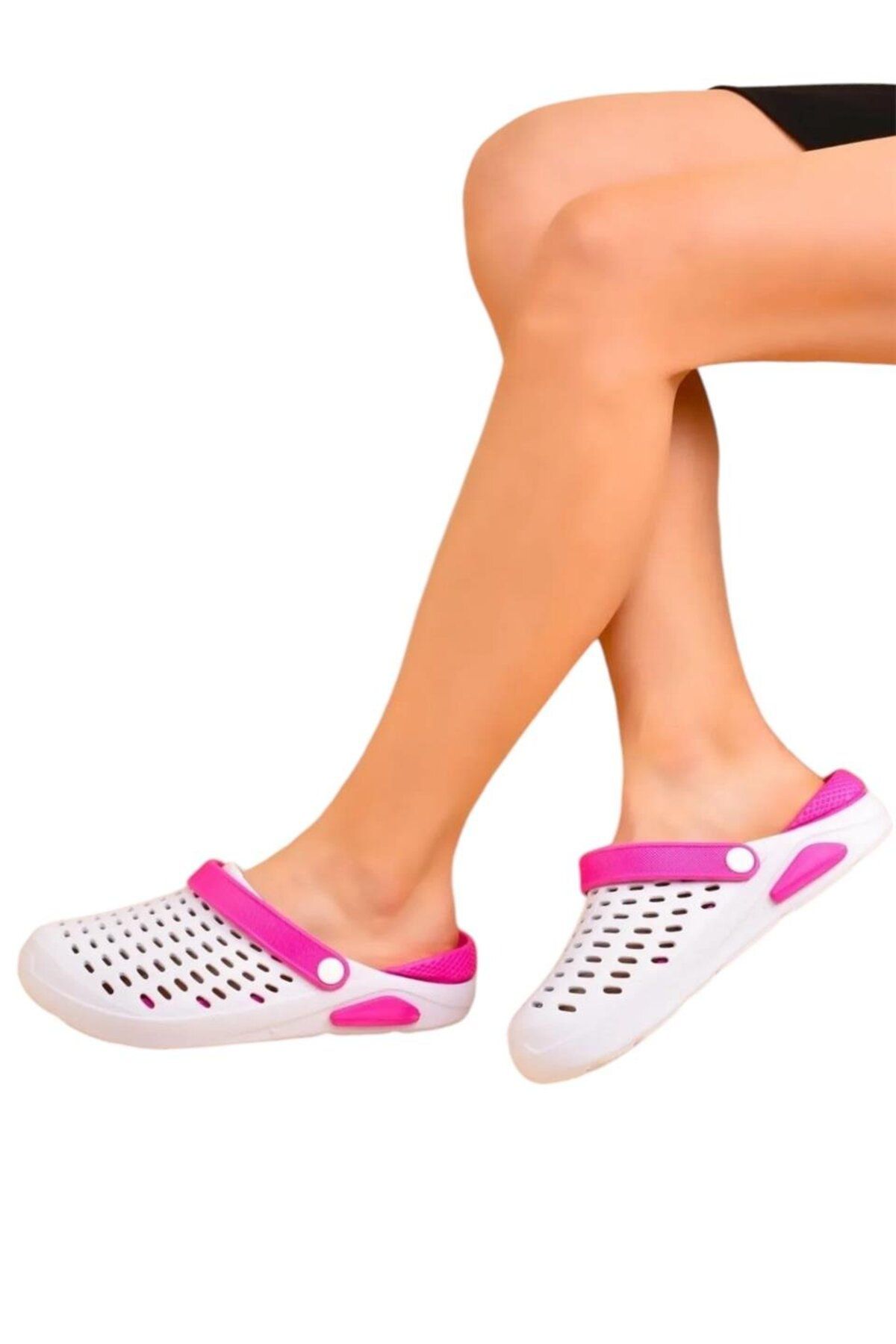 Liger-Παντόφλες Unisex Comfort Eva Sole ΛΕΥΚΕΣ - ΡΟΖ 3