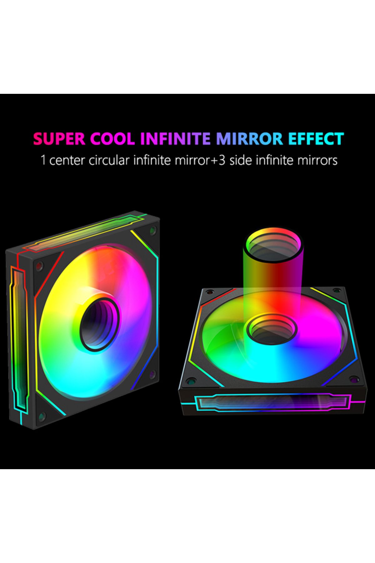 Choice-JUMPEAK FX120 ARGB Sync Infinite Mirror Effect 120mm Cooling Fan PWM Quiet 12cm RGB Fans For PC C... 5