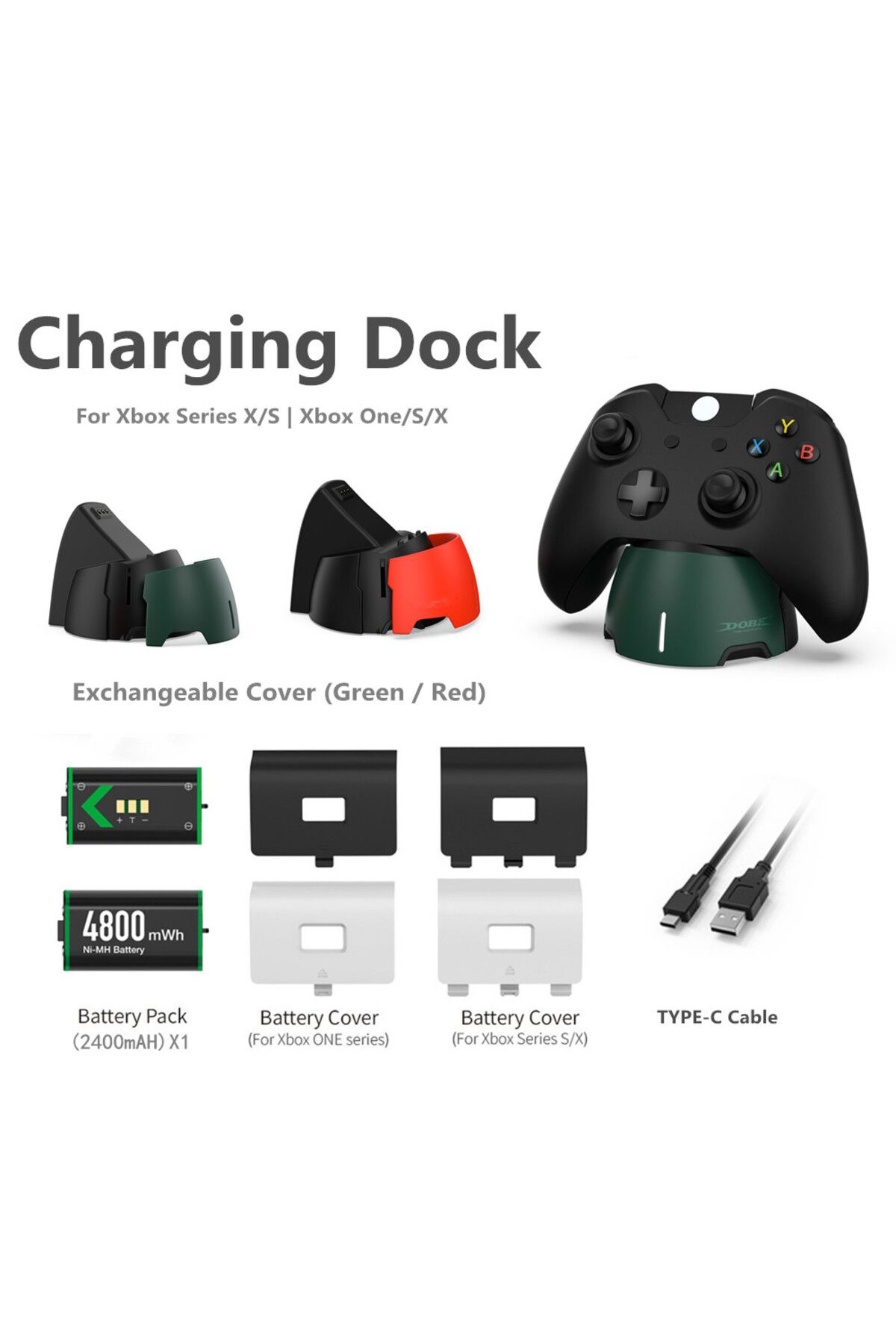 Choice-Charging Dock Controller Charger For Xbox Series X/S 2000mAh High Capacity Rechargeable Battery P... 8
