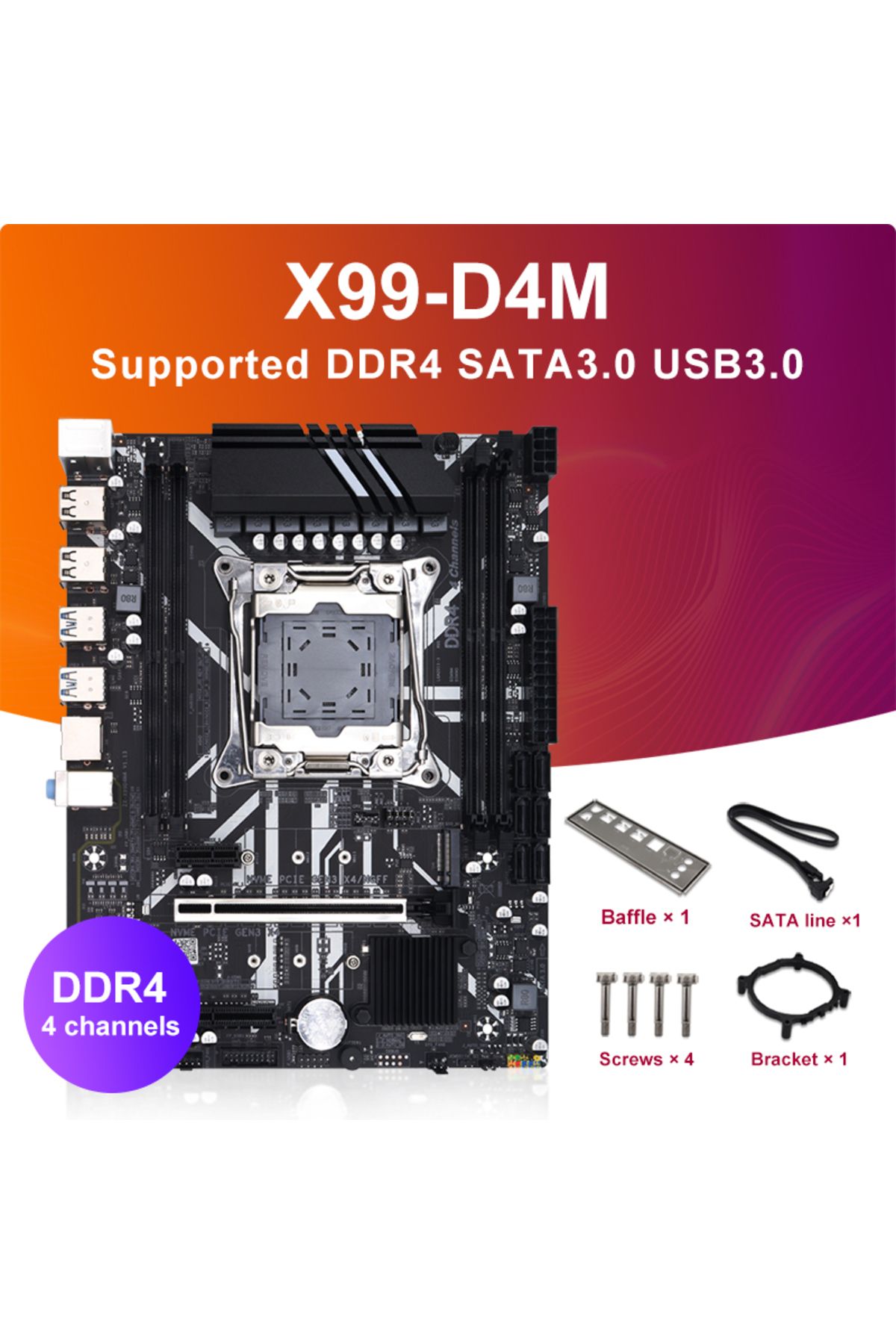 Choice-NEW X99 Gaming Micro ATX Motherboard DDR4 lga 2011-v3 PCIe 3.0 M.2 NVME NGFF 4 Channel DDR4, SATA... 1