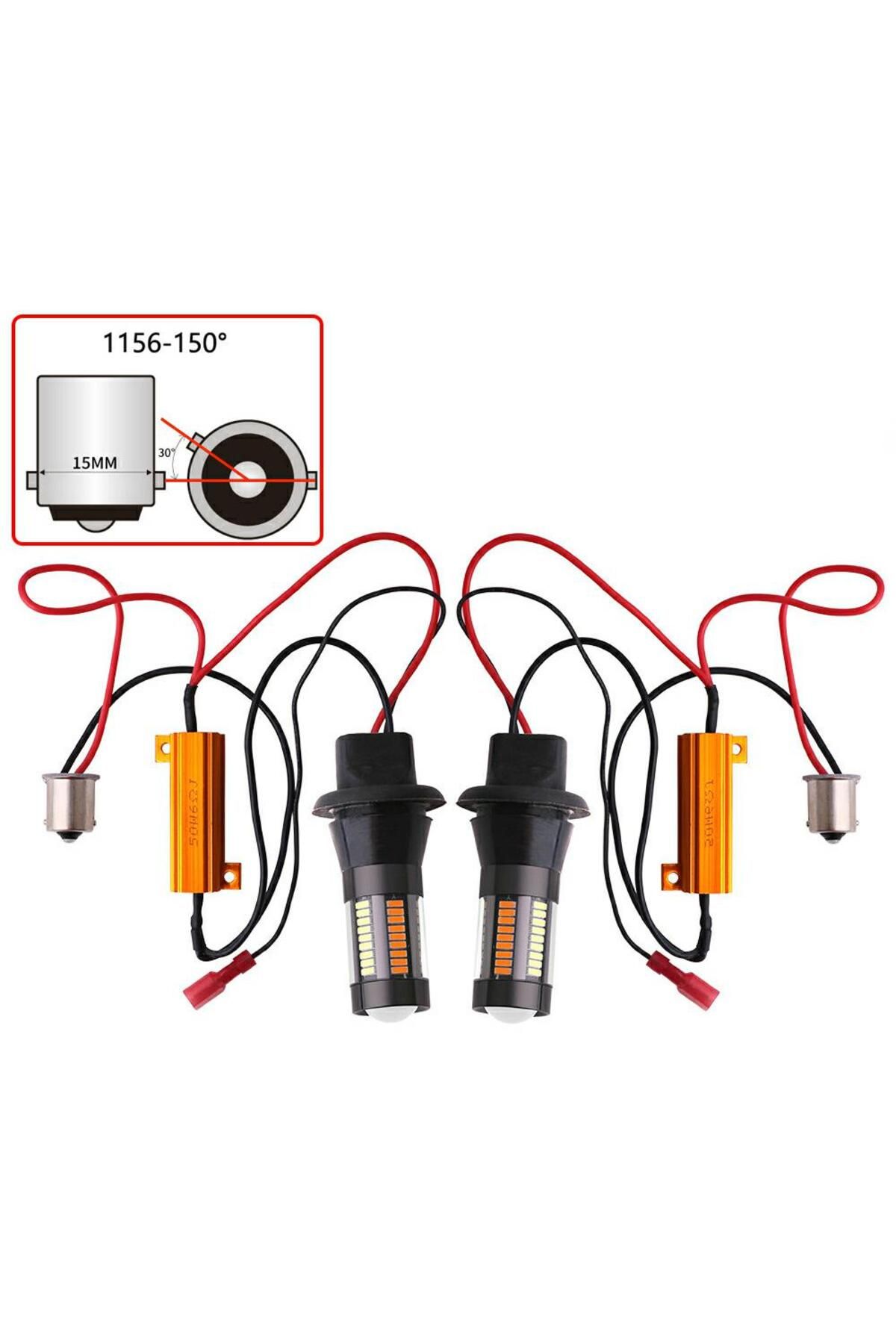 KALADA-White Yellow 1156 Bau15s Py21w 2pcs Dual Color 1156 Ba15s Bau15s P21w Py21w T20 7440 Led Bulbs Canbu 1