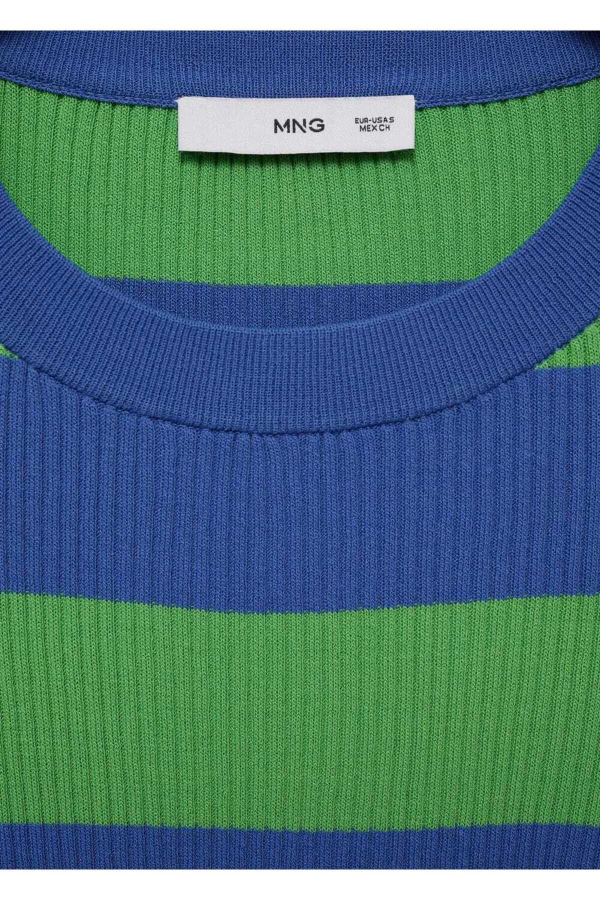 MANGO Woman-Tricou tricotat cu nervuri 7