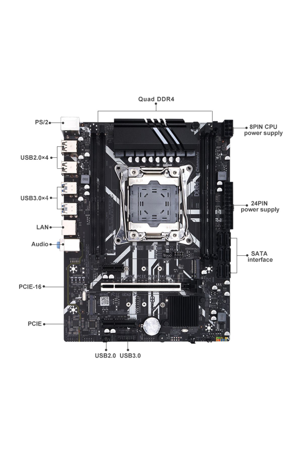 Choice-NEW X99 Gaming Micro ATX Motherboard DDR4 lga 2011-v3 PCIe 3.0 M.2 NVME NGFF 4 Channel DDR4, SATA... 4
