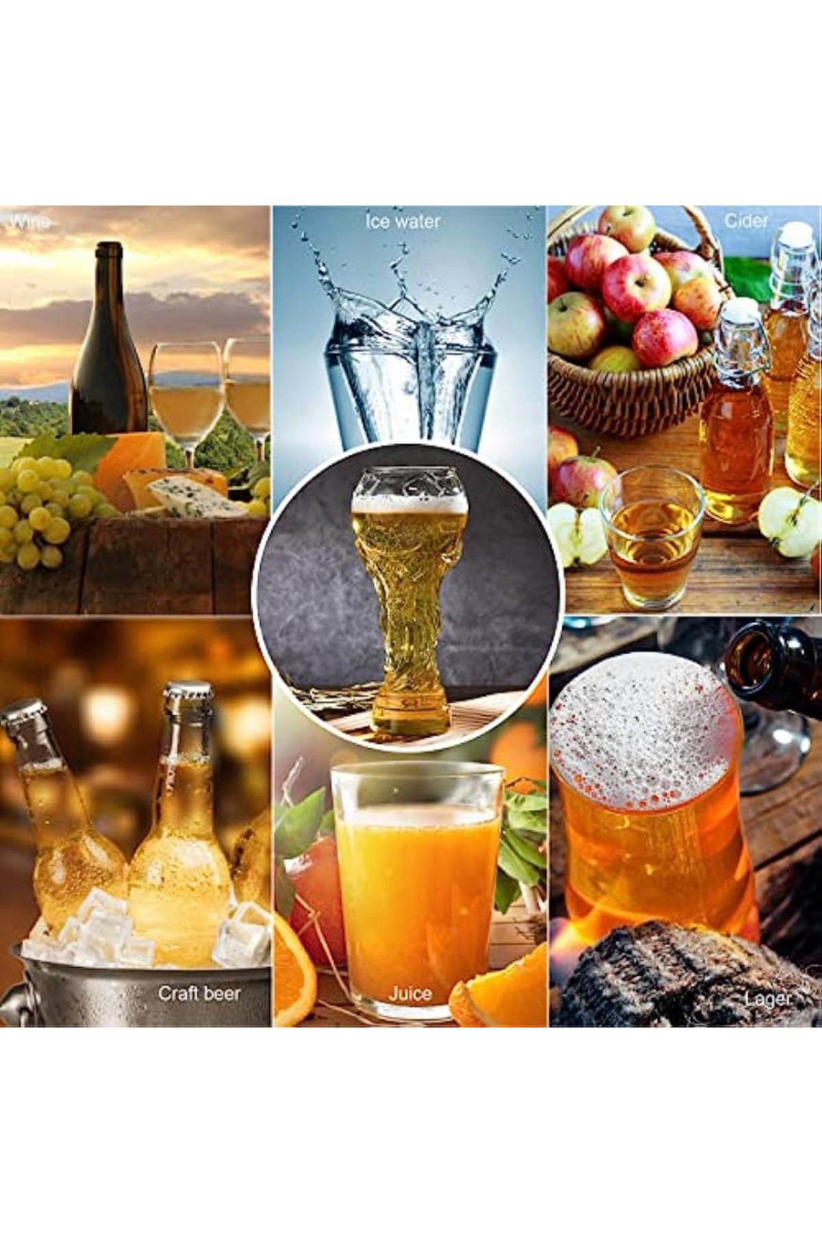 Choice-World Cup Beer Glass , Creative 450ml 600ml 800ml Hercules Mug Beer Mug, Glass Football Cup, Crys... 5